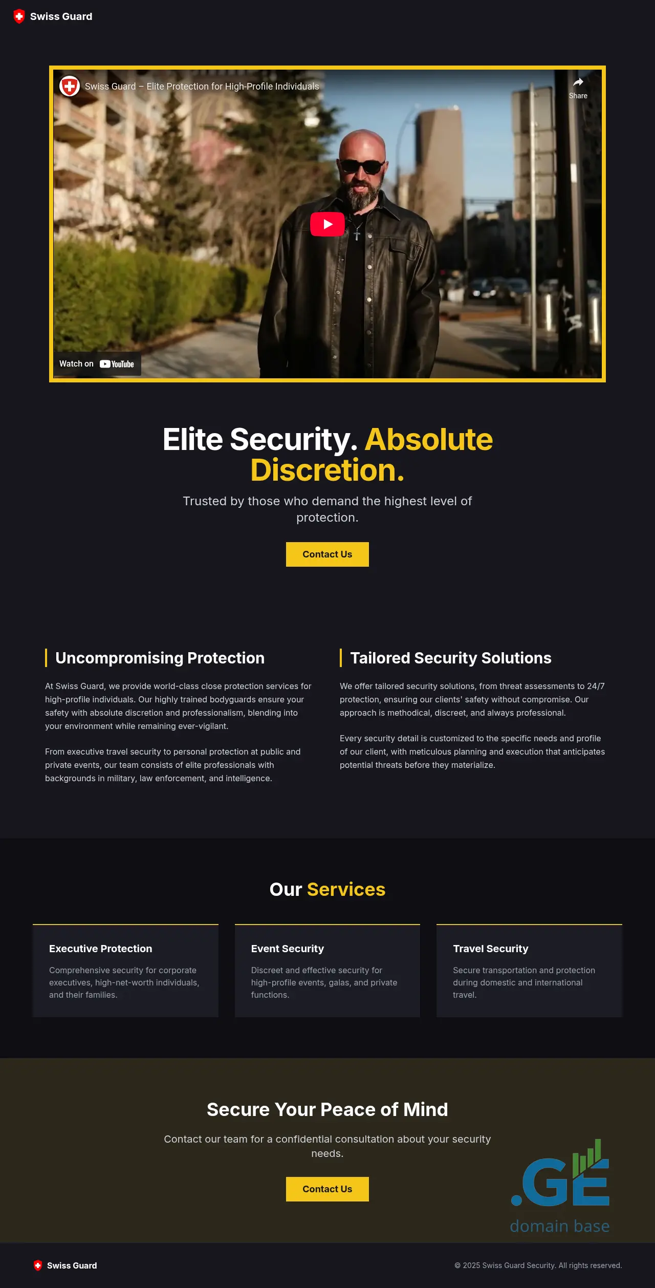 Screenshot of the site swissguard.ge