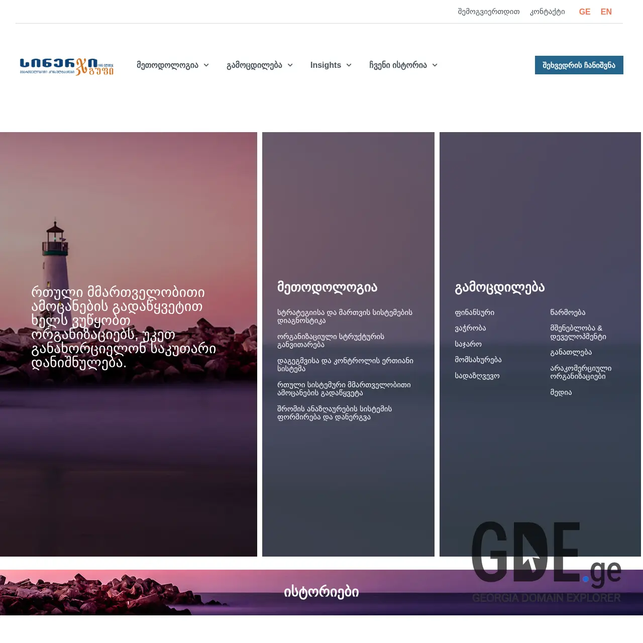 Screenshot of the site synergy.ge at 2025-12-18