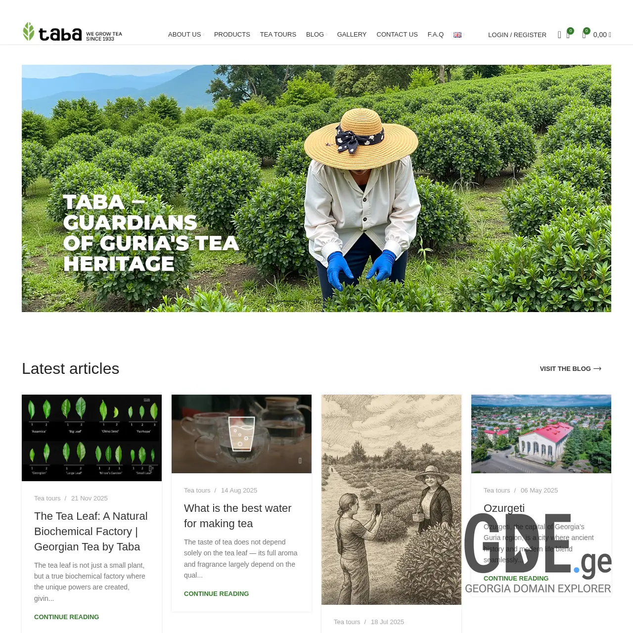 Screenshot of the site tabatea.ge at 2025-12-13