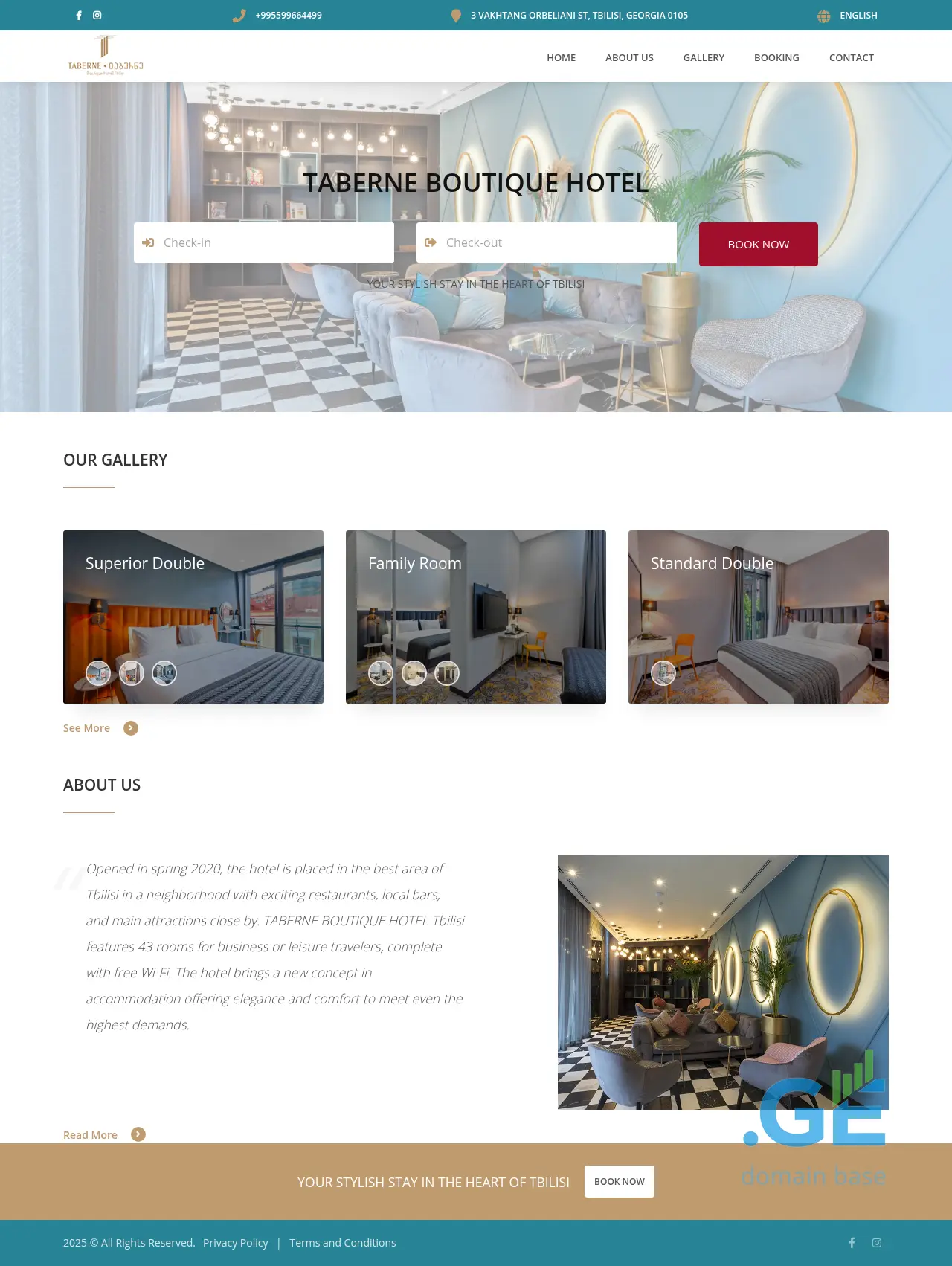 Screenshot of the site taberne.ge
