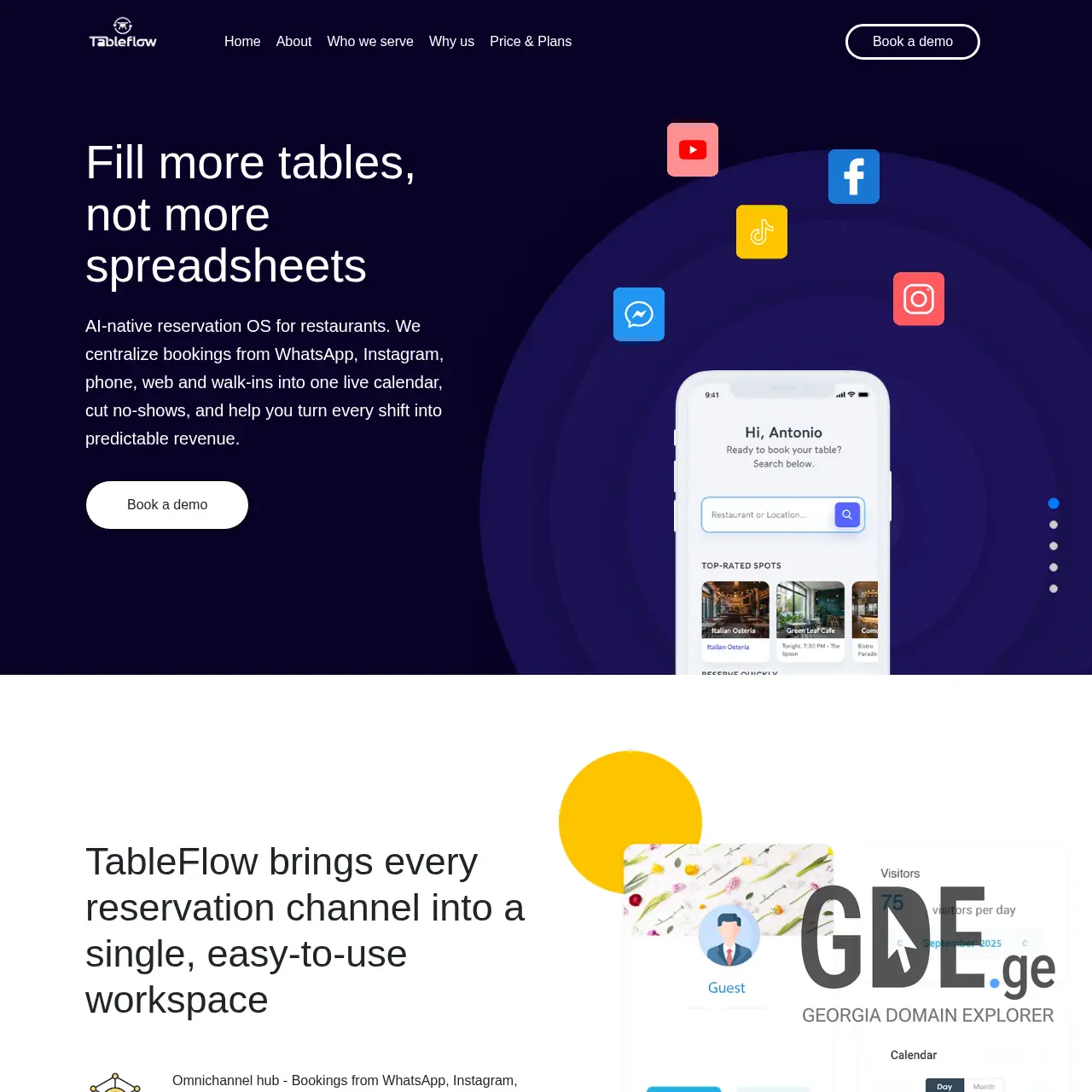 Screenshot of the site tableflow.ge at 2025-12-17