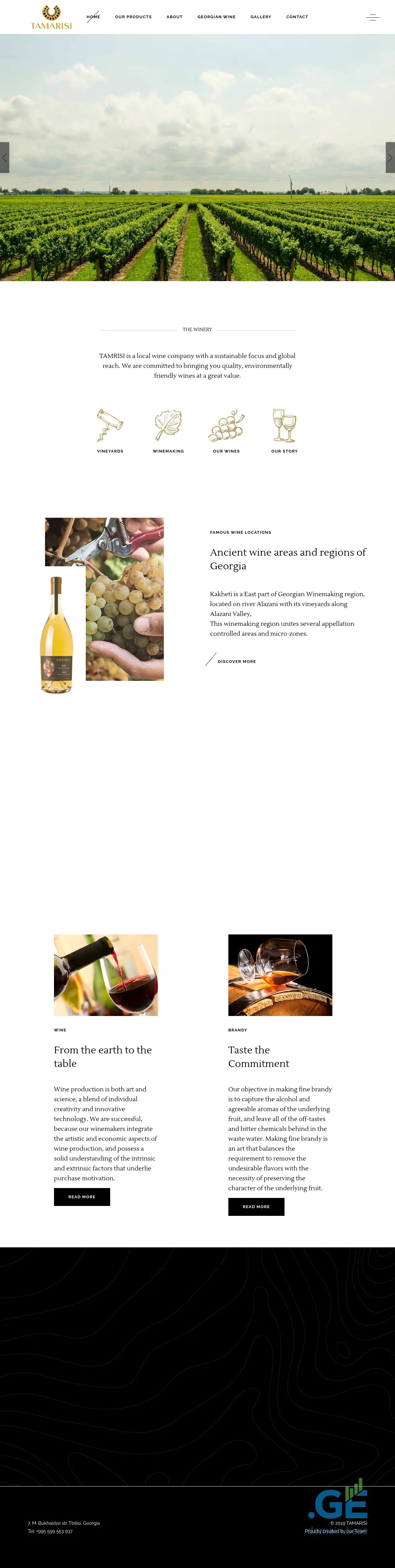 Screenshot of the site tamarisiwine.ge