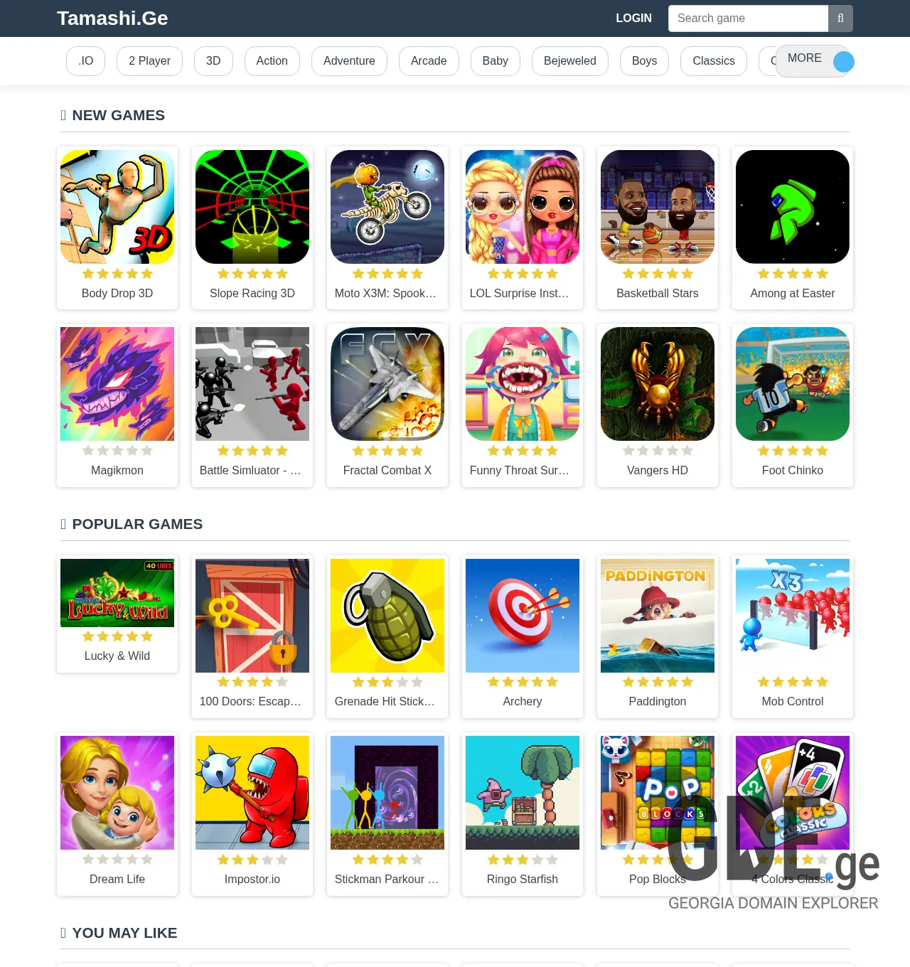 Screenshot of the site tamashi.ge at 2025-12-01