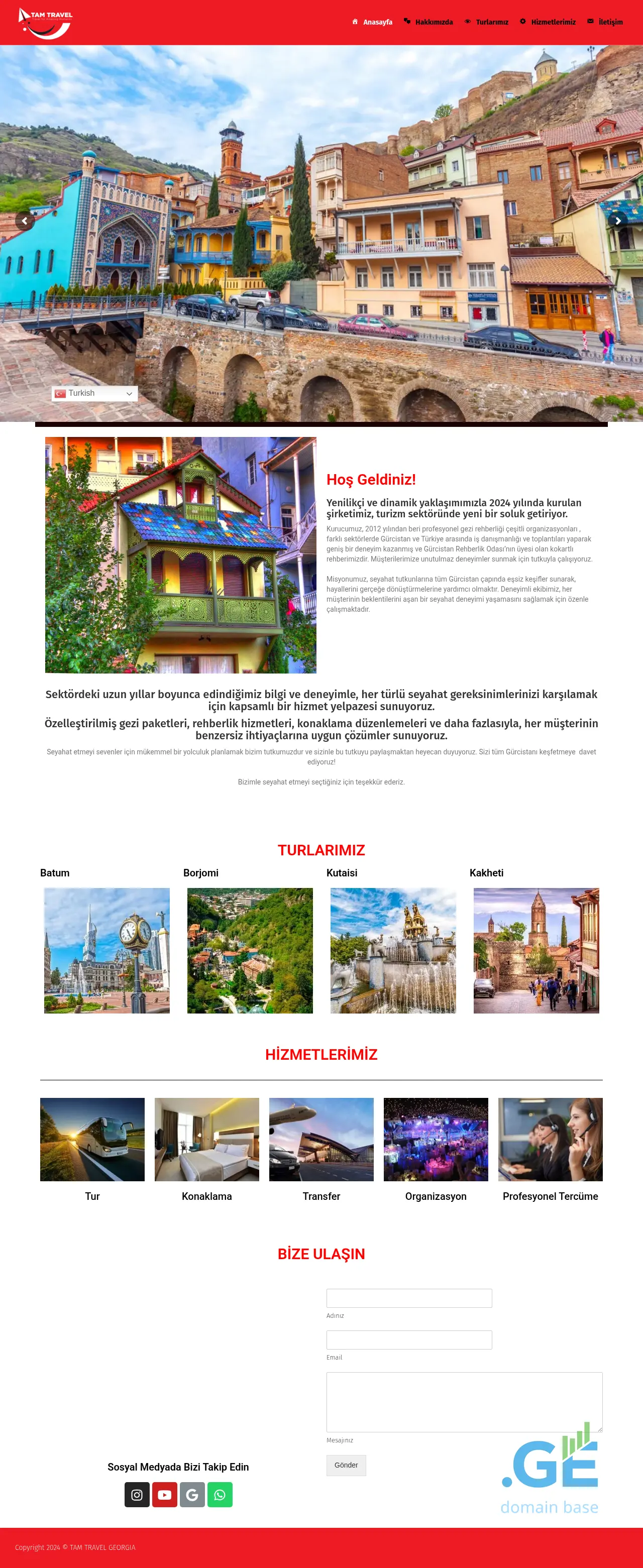 Screenshot of the site tamtravel.ge