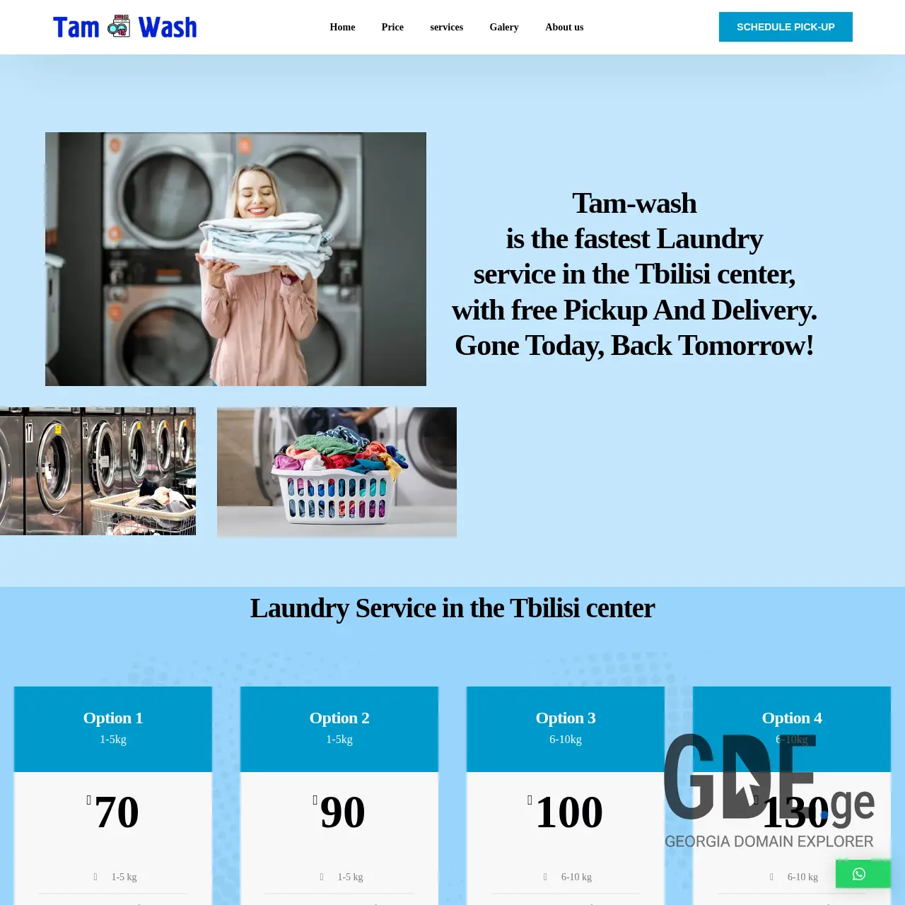 Screenshot of the site tamwash.ge at 2025-12-13
