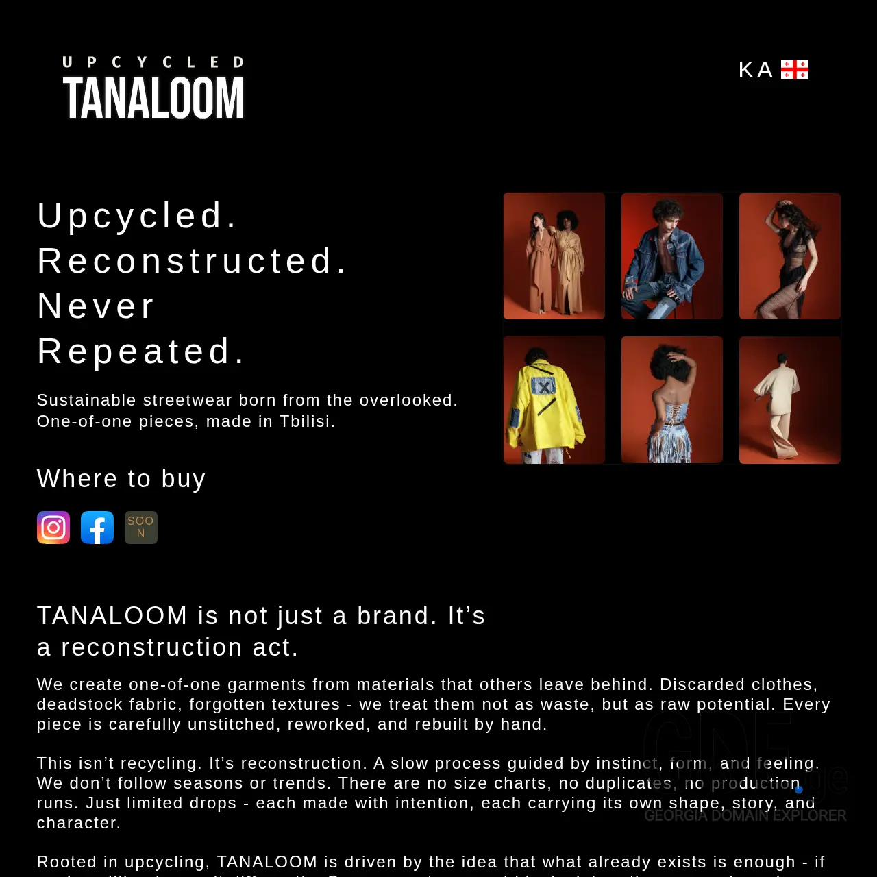 Screenshot of the site tanaloom.ge at 2025-12-13