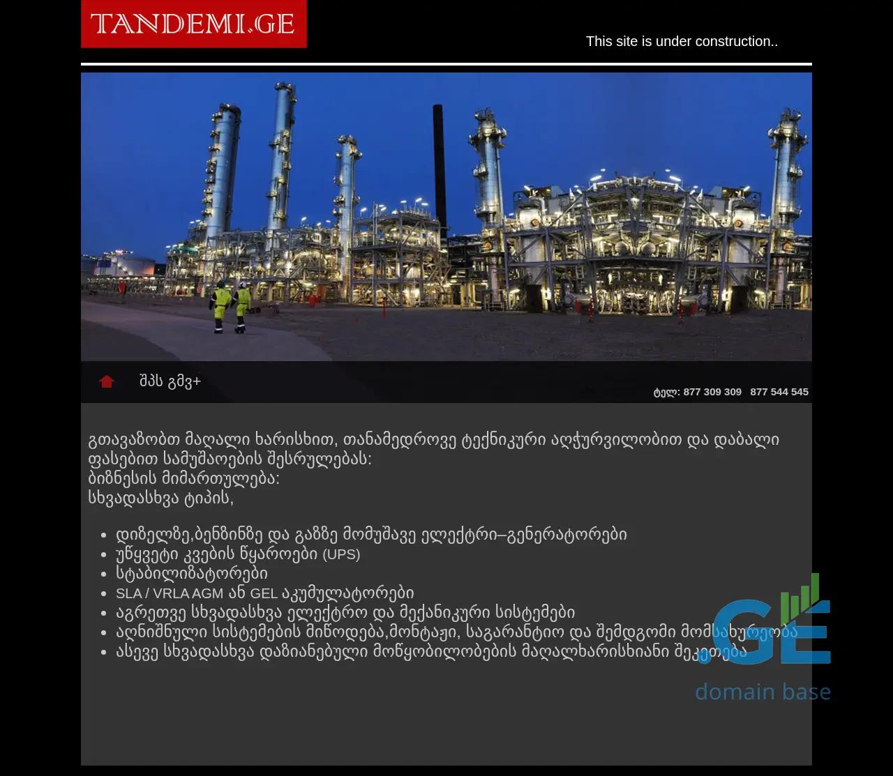 Screenshot of the site tandemi.ge
