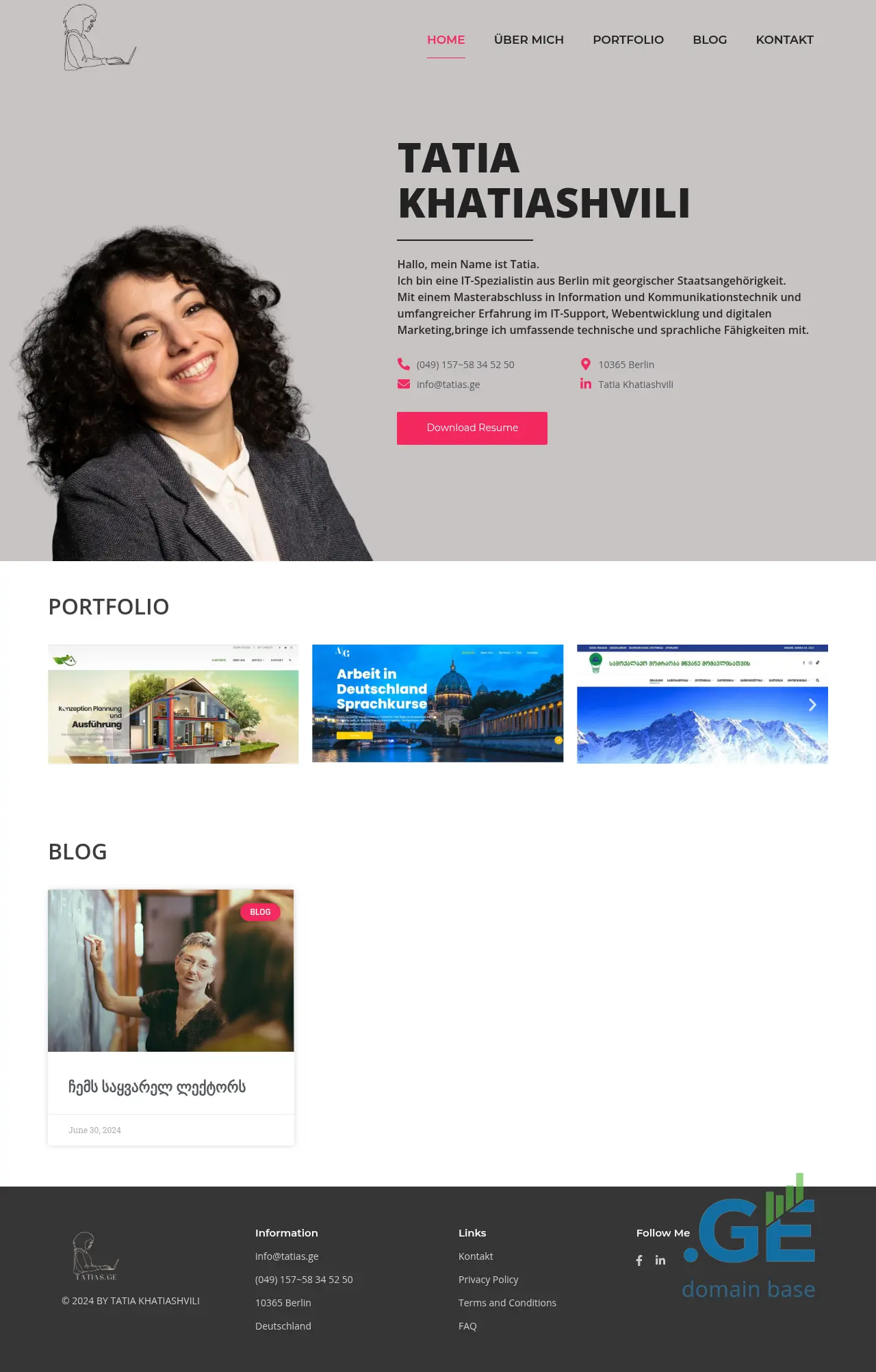 Screenshot of the site tatias.ge