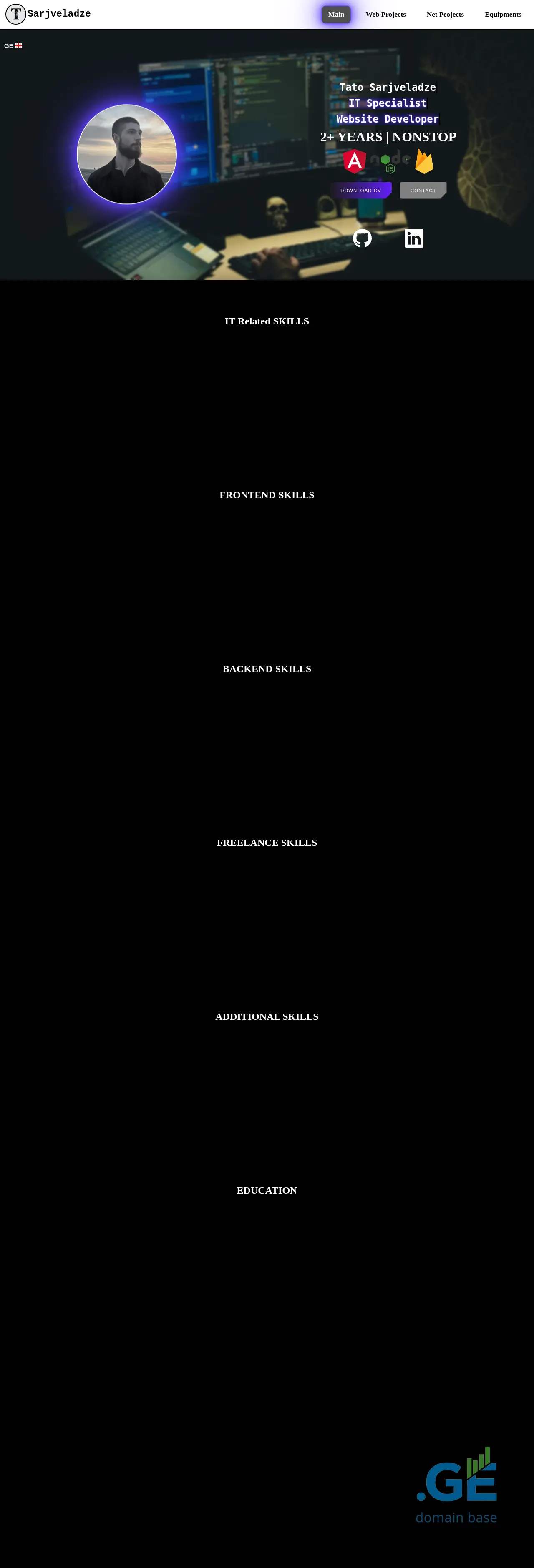 Screenshot of the site tato-portfolio.ge at 2025-10-13