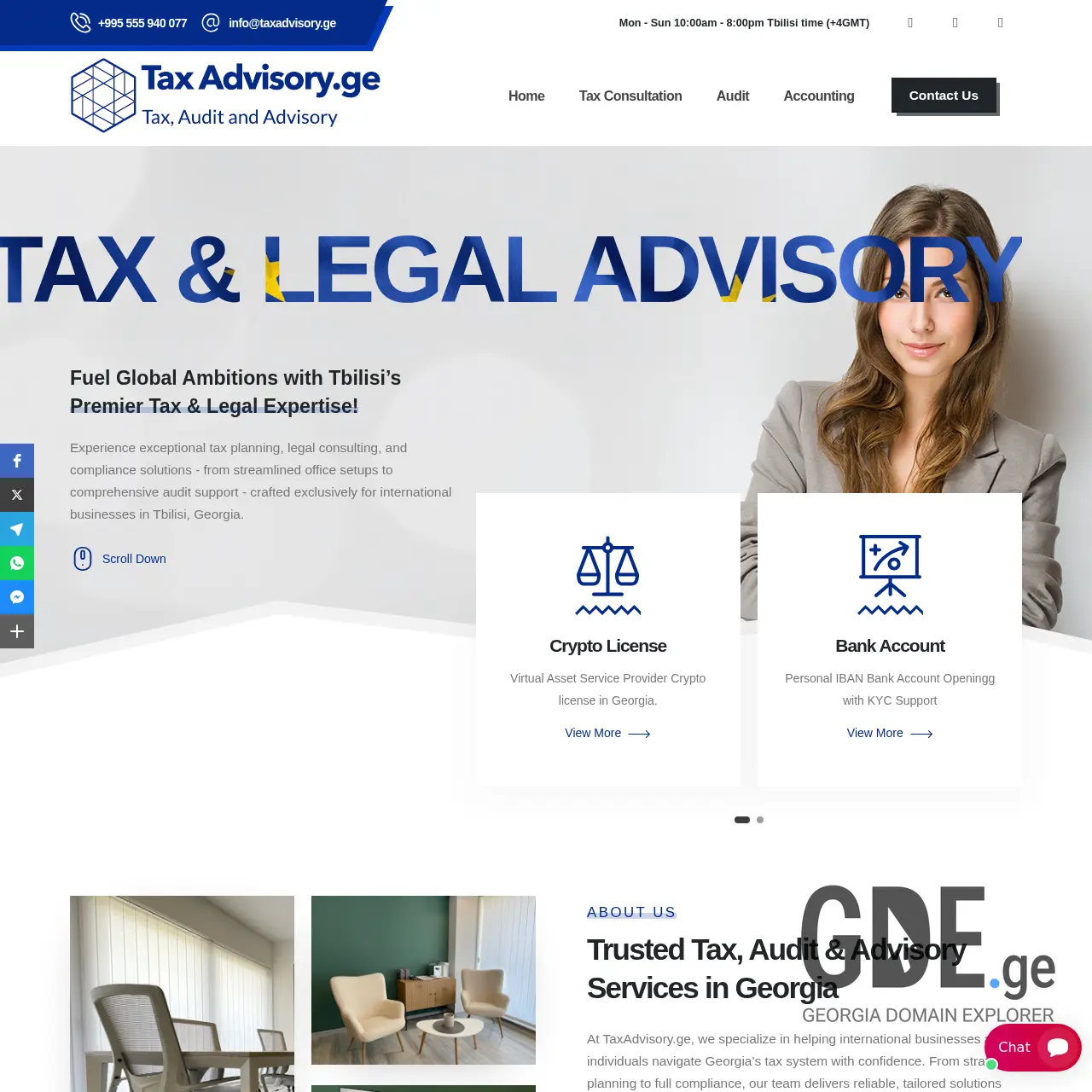 Screenshot of the site taxadvisory.ge at 2025-12-13