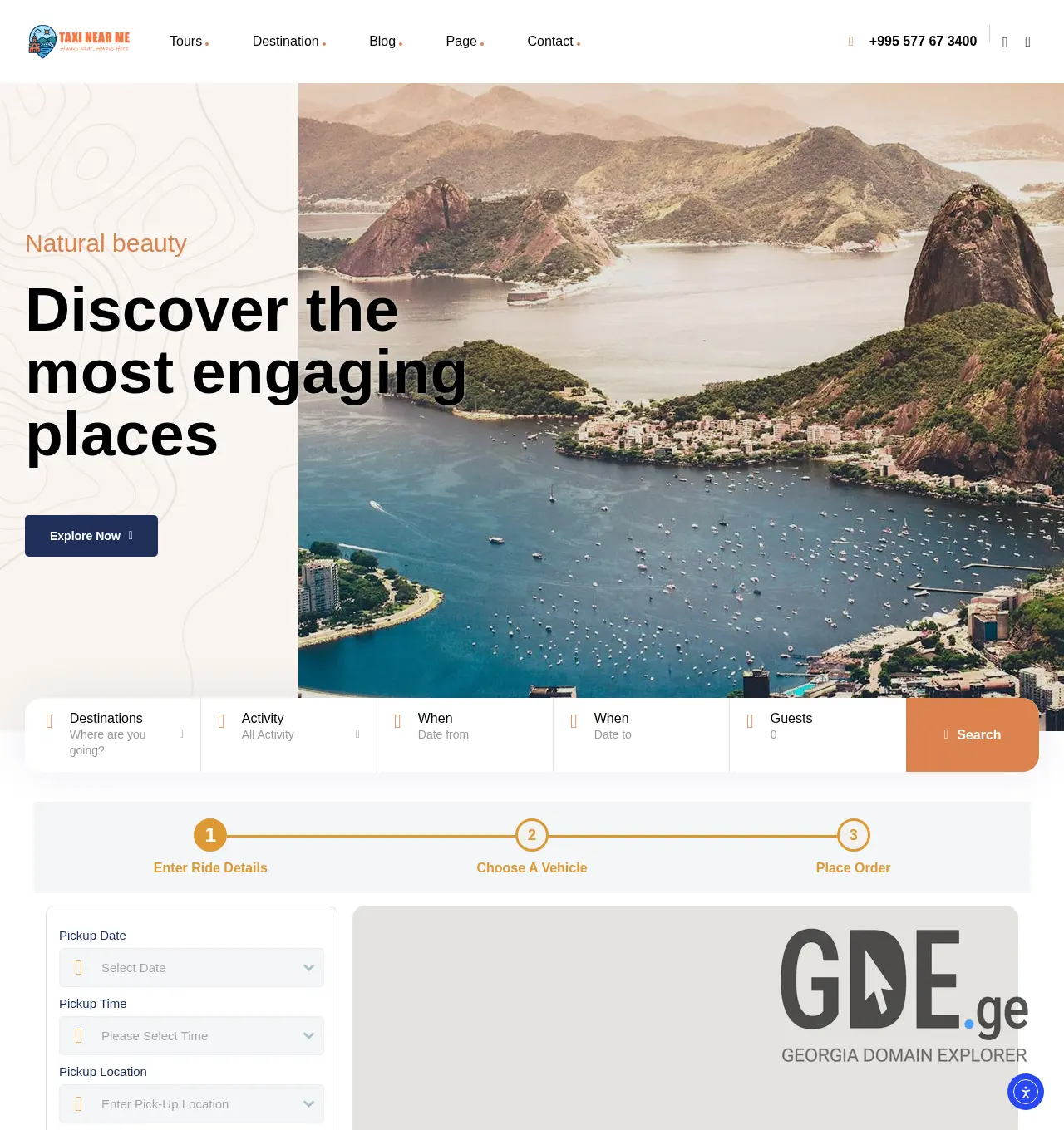 Screenshot of the site taxinearme.ge at 2025-12-06