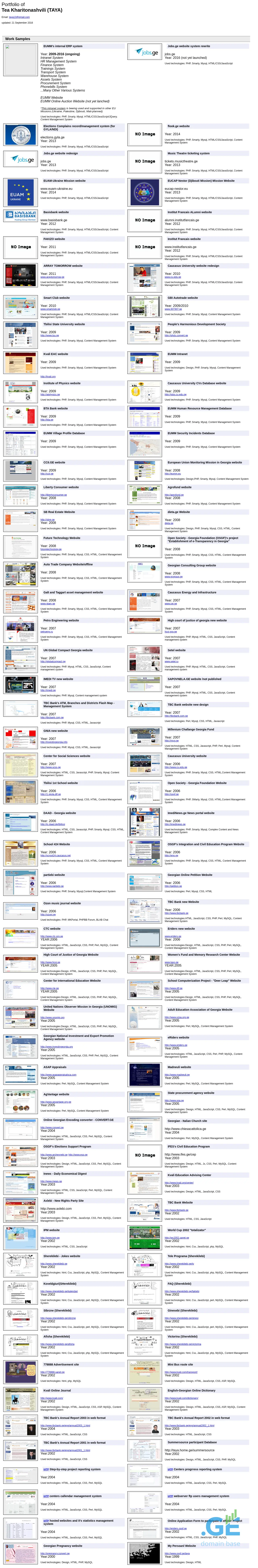 Screenshot of the site taya.ge