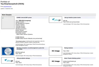 Screenshot of taya.ge