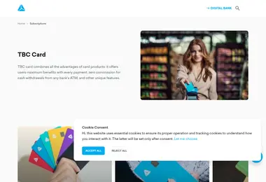 Screenshot of tbccards.ge