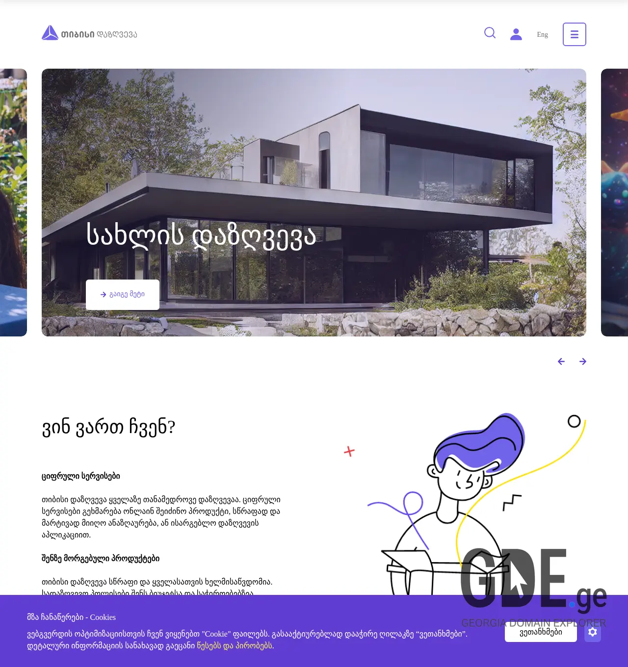 Screenshot of the site tbcinsurance.ge at 2025-12-01