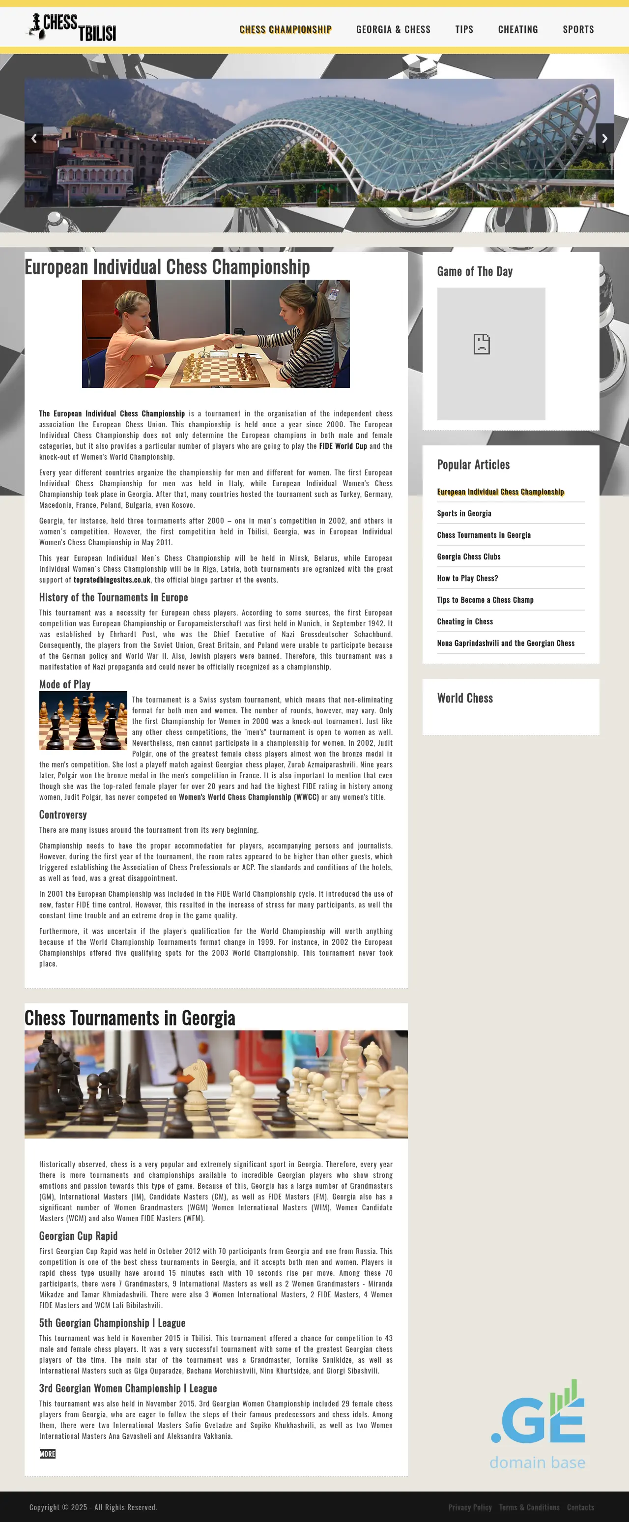 Screenshot of the site tbilisi2011.ge