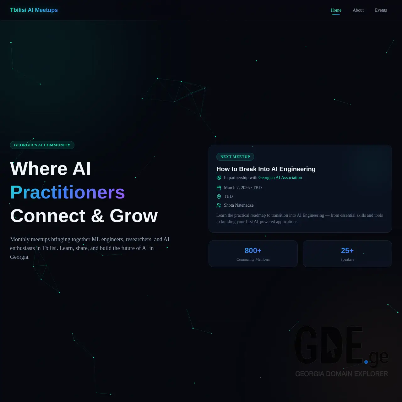 Screenshot of the site tbilisiaimeetups.ge at 2026-02-24