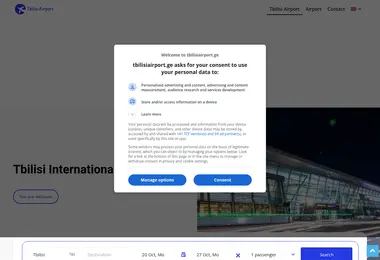 Screenshot of tbilisiairport.ge