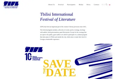 Screenshot of tbilisilitfest.ge