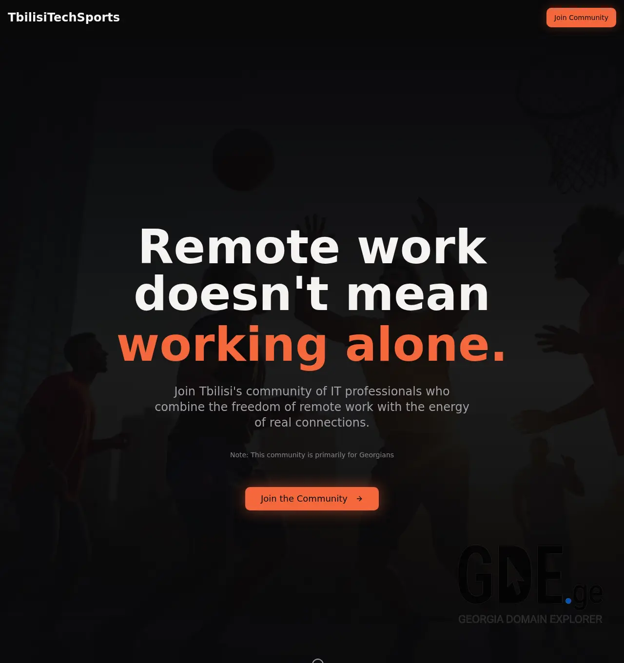 Screenshot of the site tbilisitechcommunity.ge at 2025-12-01
