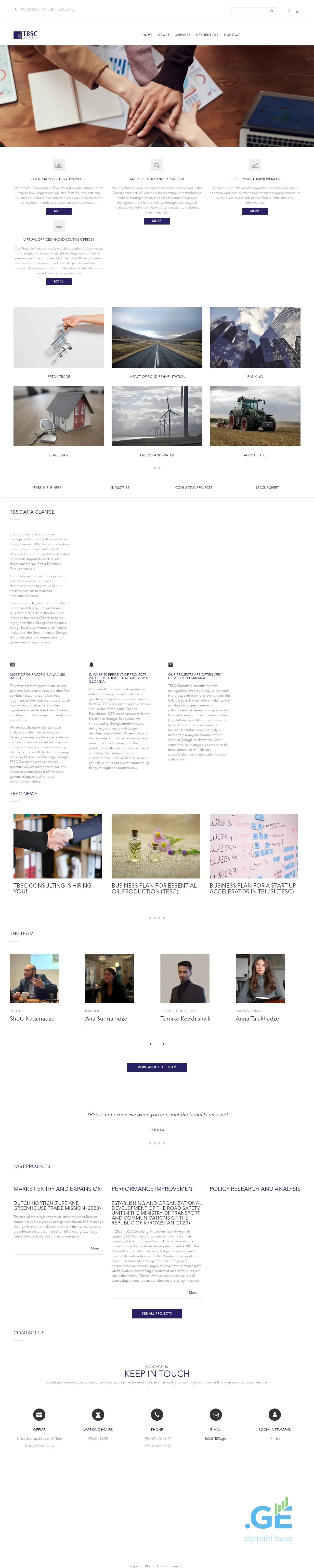 Screenshot of the site tbsc.ge
