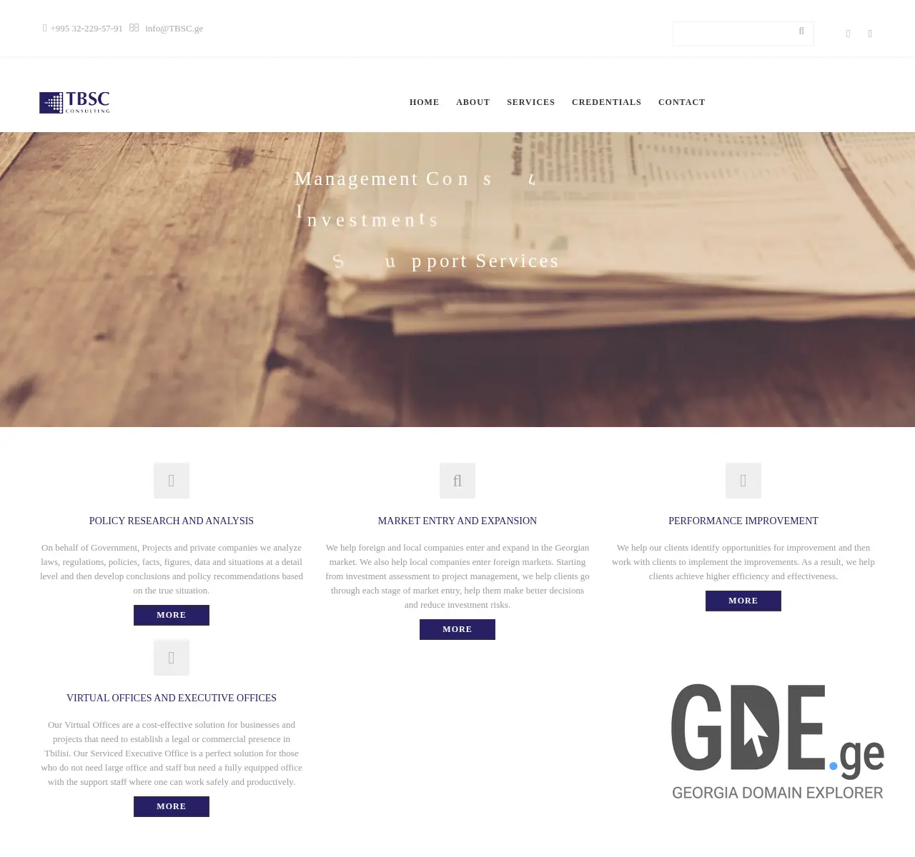 Screenshot of the site tbsc.ge at 2025-11-26