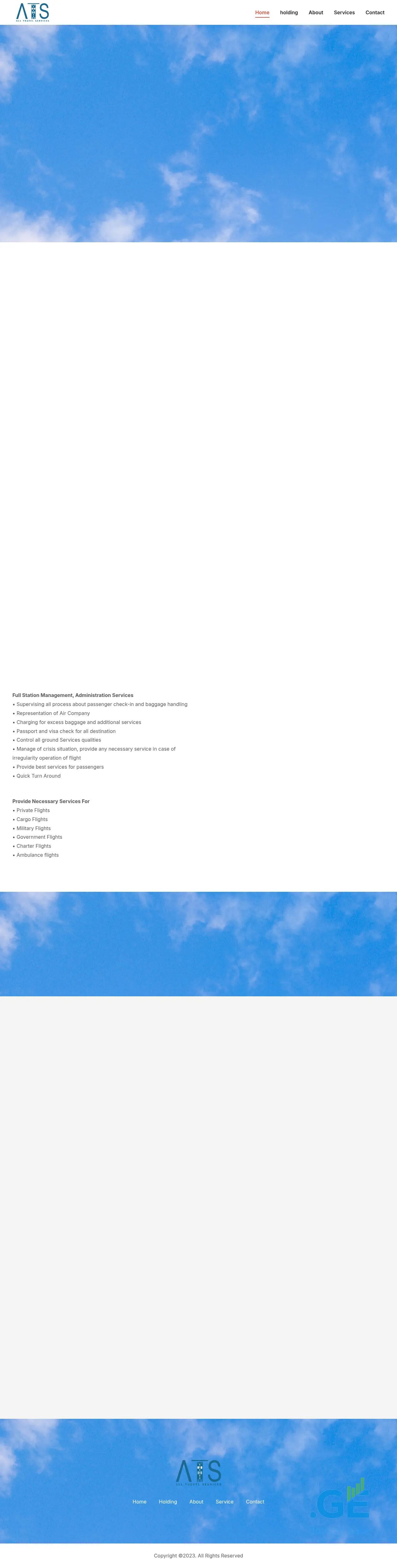 Screenshot of the site tbsgroundhandling.ge