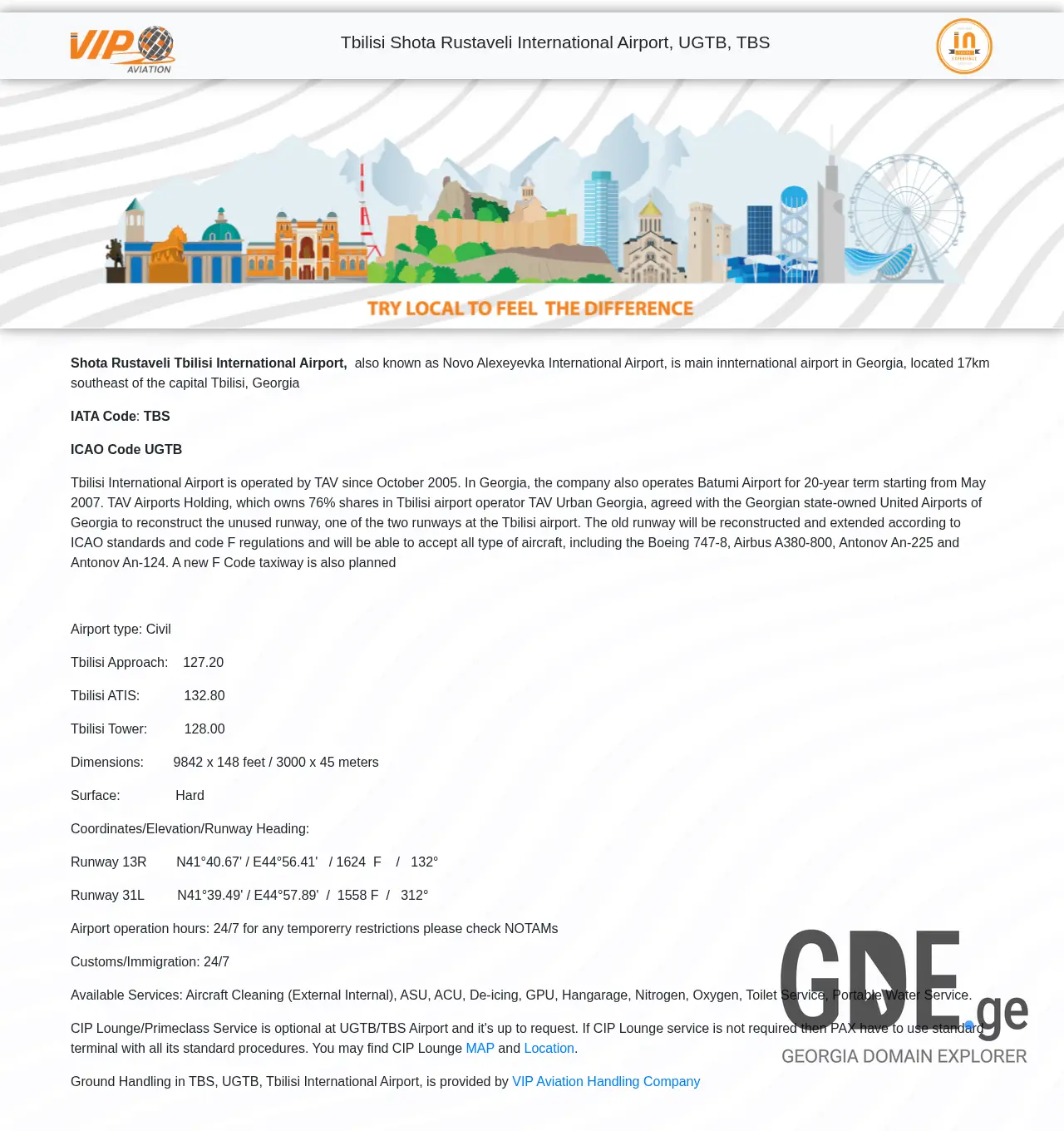 Screenshot of the site tbshandling.ge at 2025-12-03