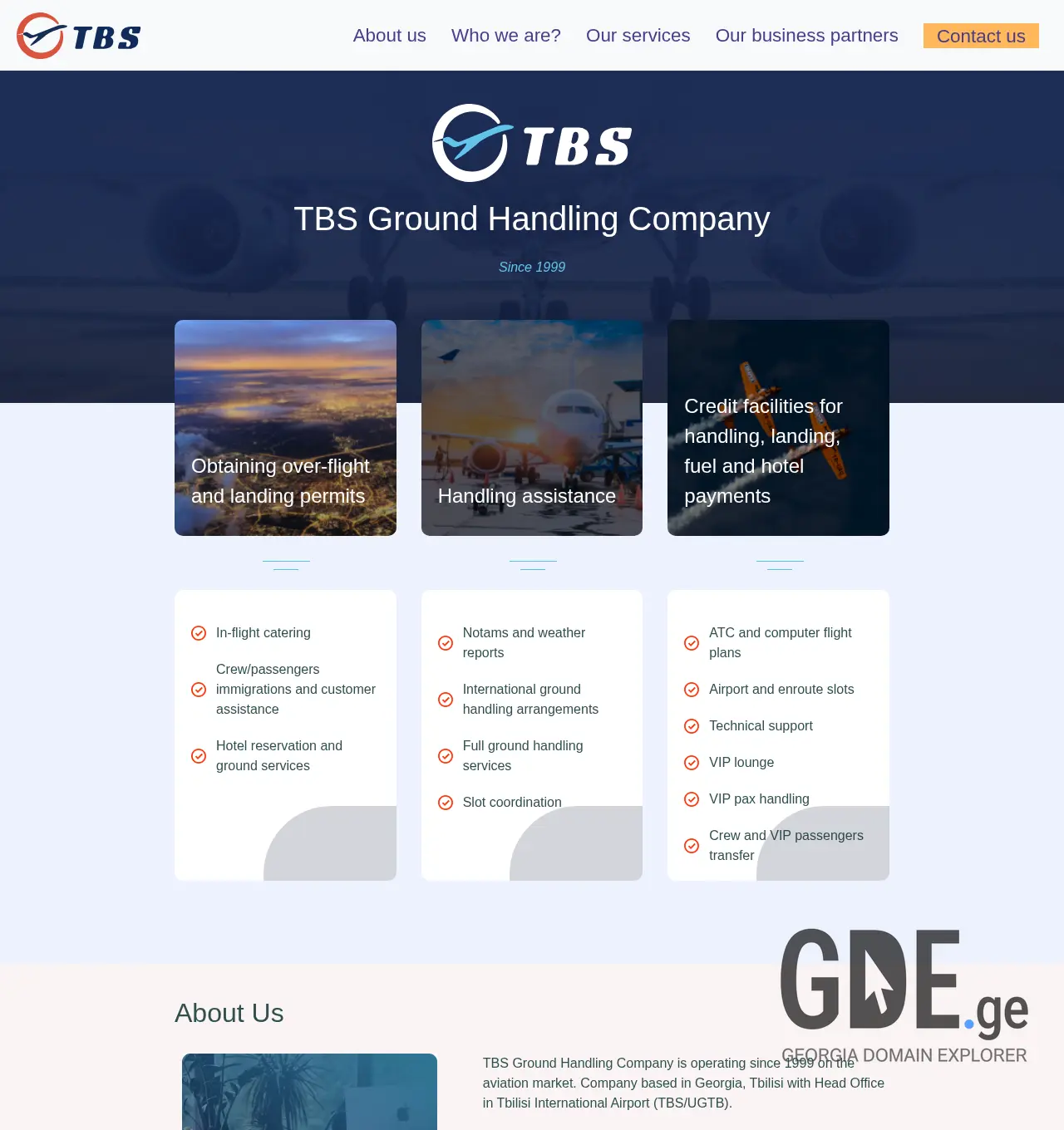 Screenshot of the site tbshc.com.ge at 2025-11-29