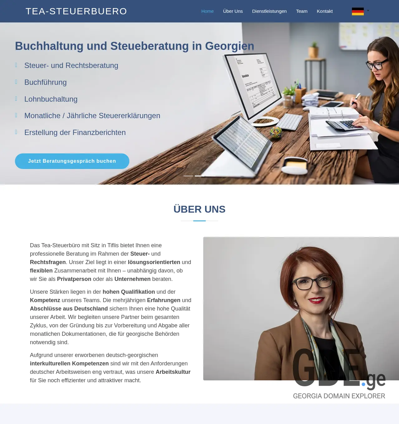 Screenshot of the site tea-steuerbuero.ge at 2025-12-03