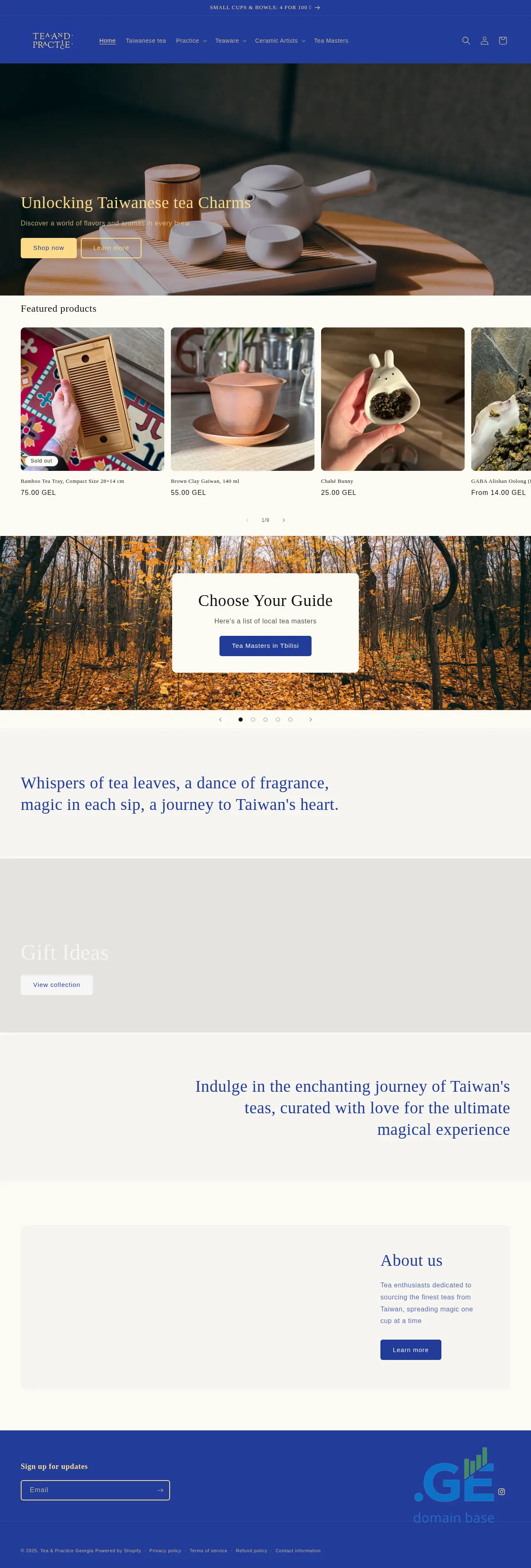 Screenshot of the site teaandpractice.ge