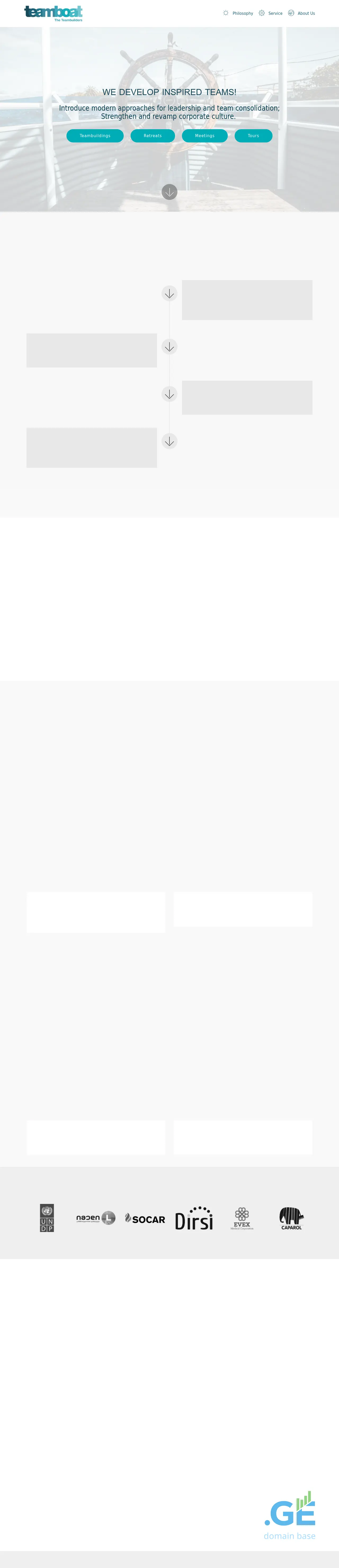 Screenshot of the site teamboat.ge