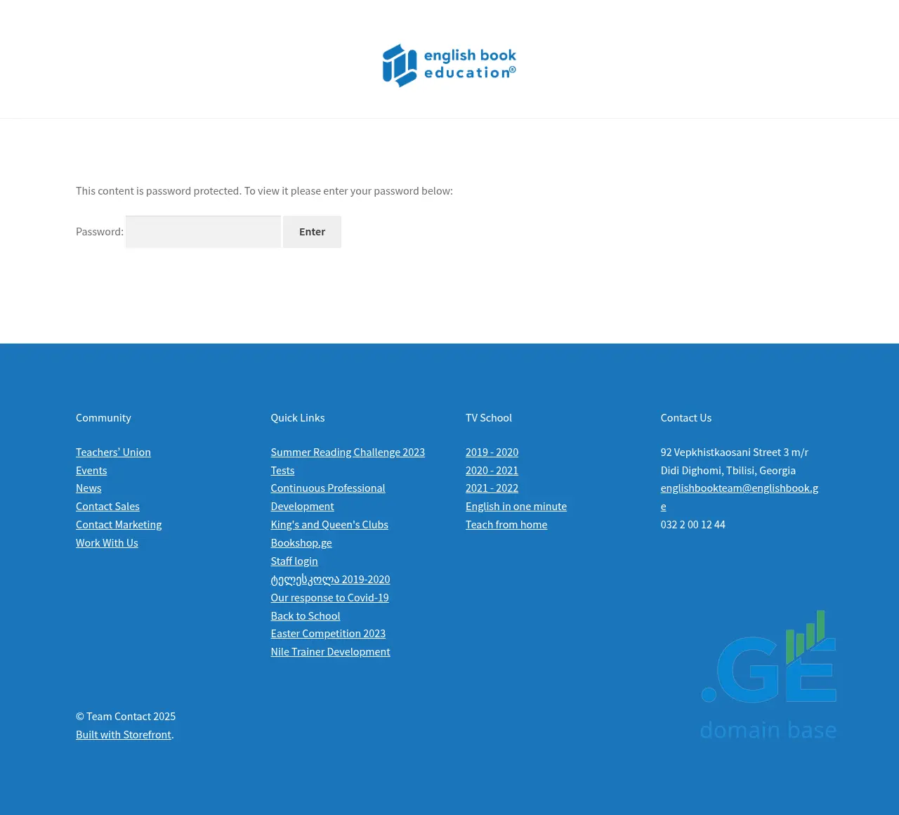 Screenshot of the site teamcontact.ge