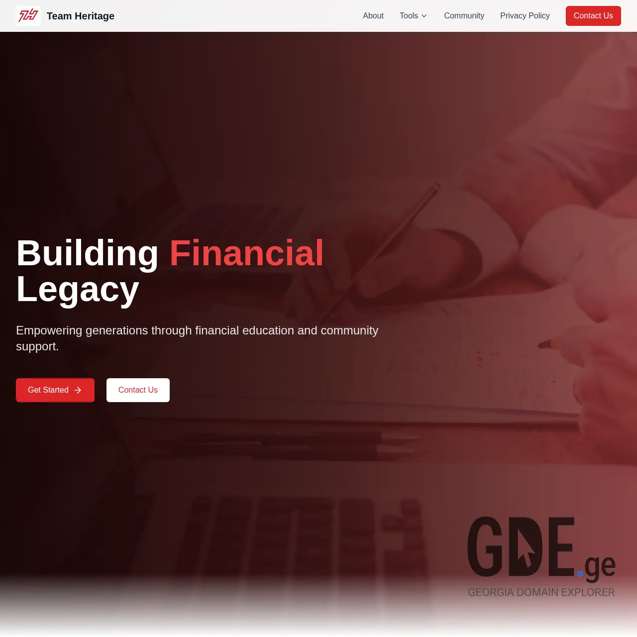 Screenshot of the site teamherita.ge at 2025-12-13