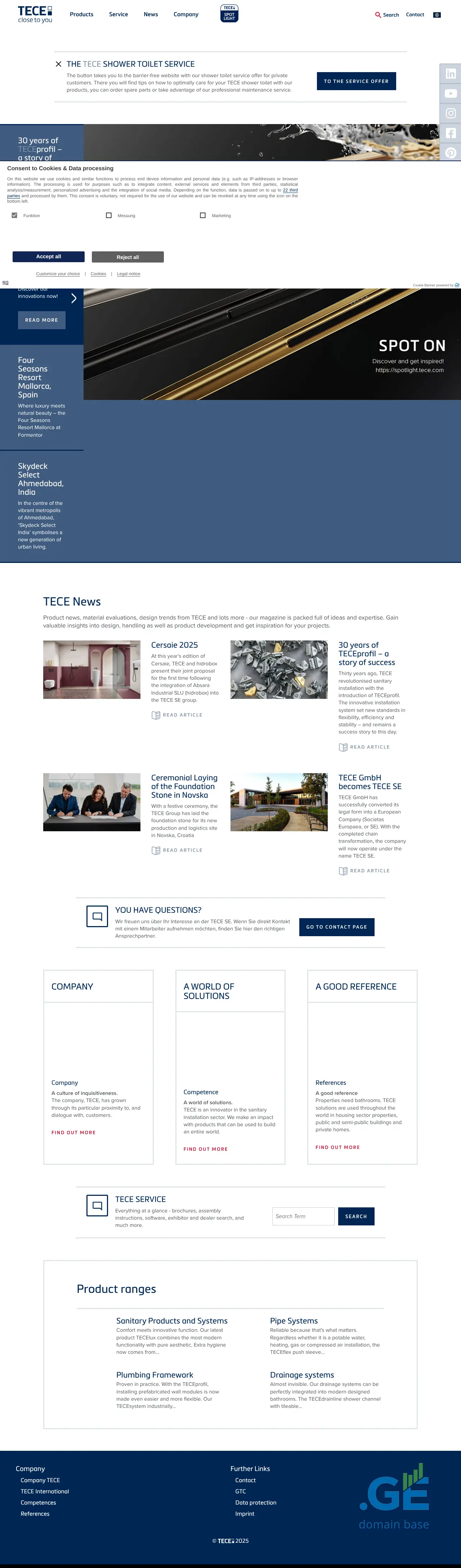 Screenshot of the site tece.ge