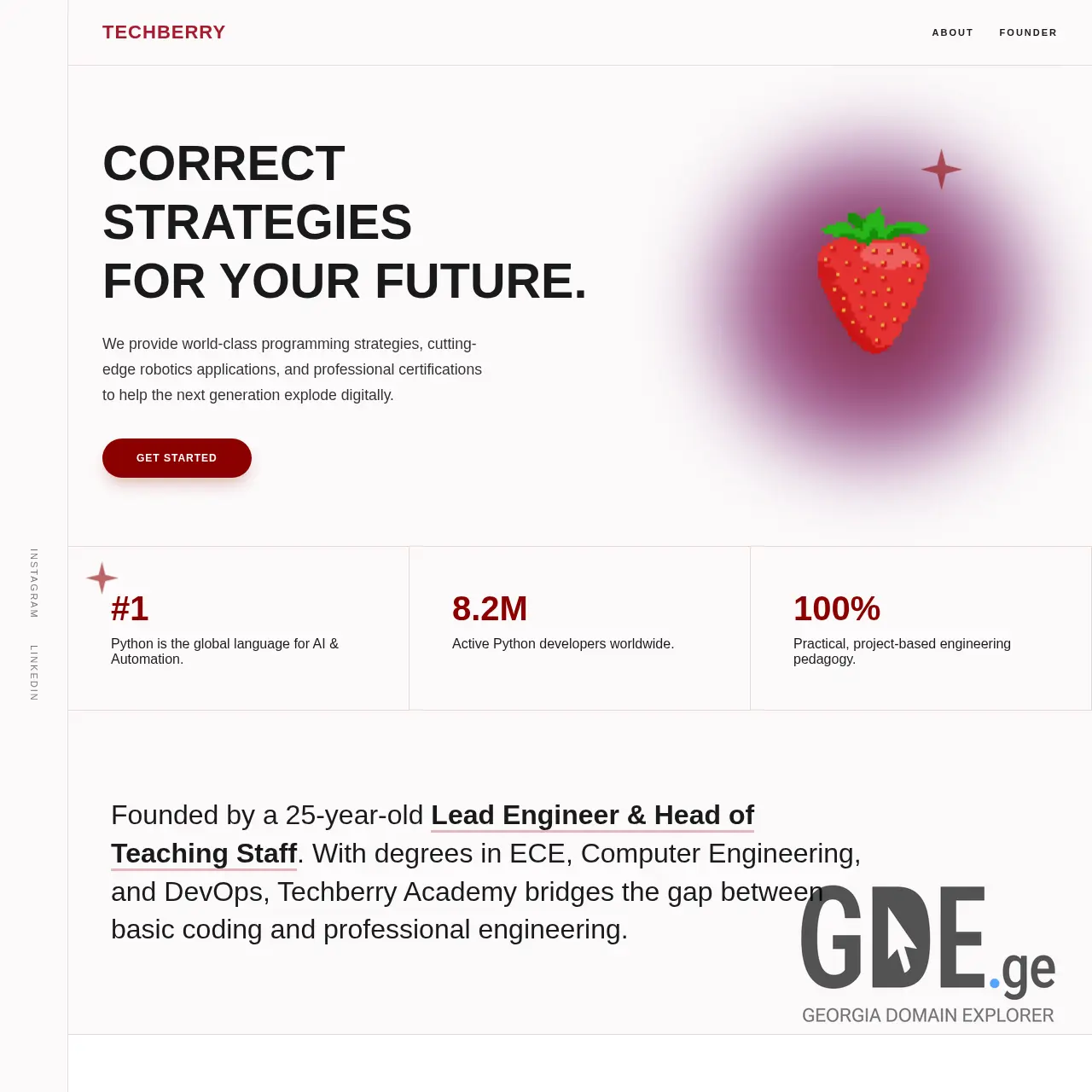 Screenshot of the site techberry.ge at 2026-02-09