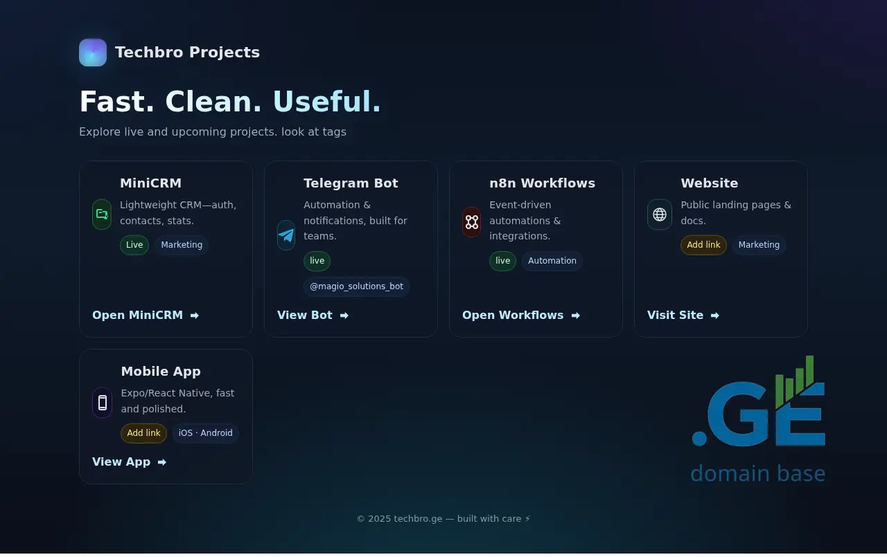 Screenshot of the site techbro.ge