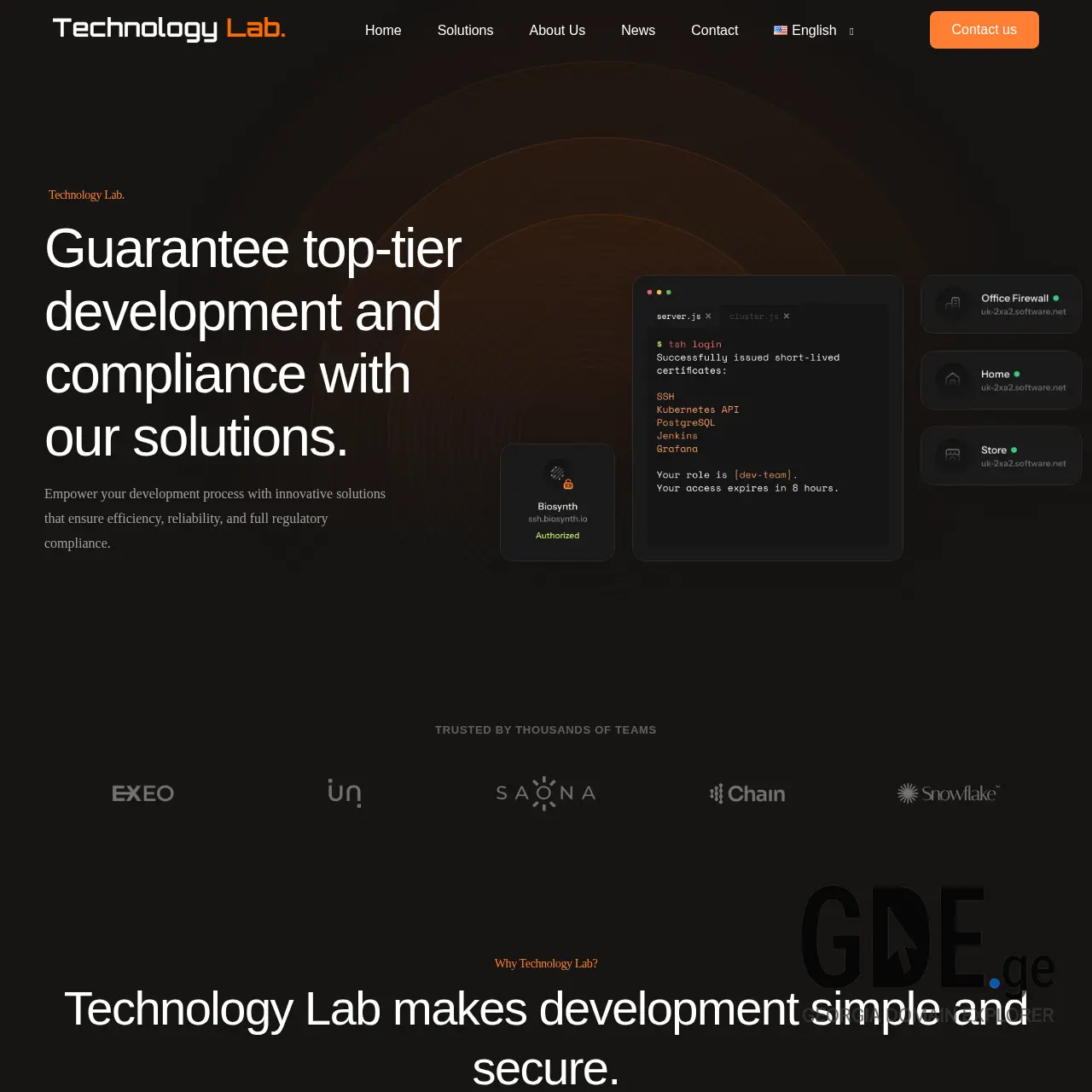 Screenshot of the site technologylab.ge at 2025-12-15