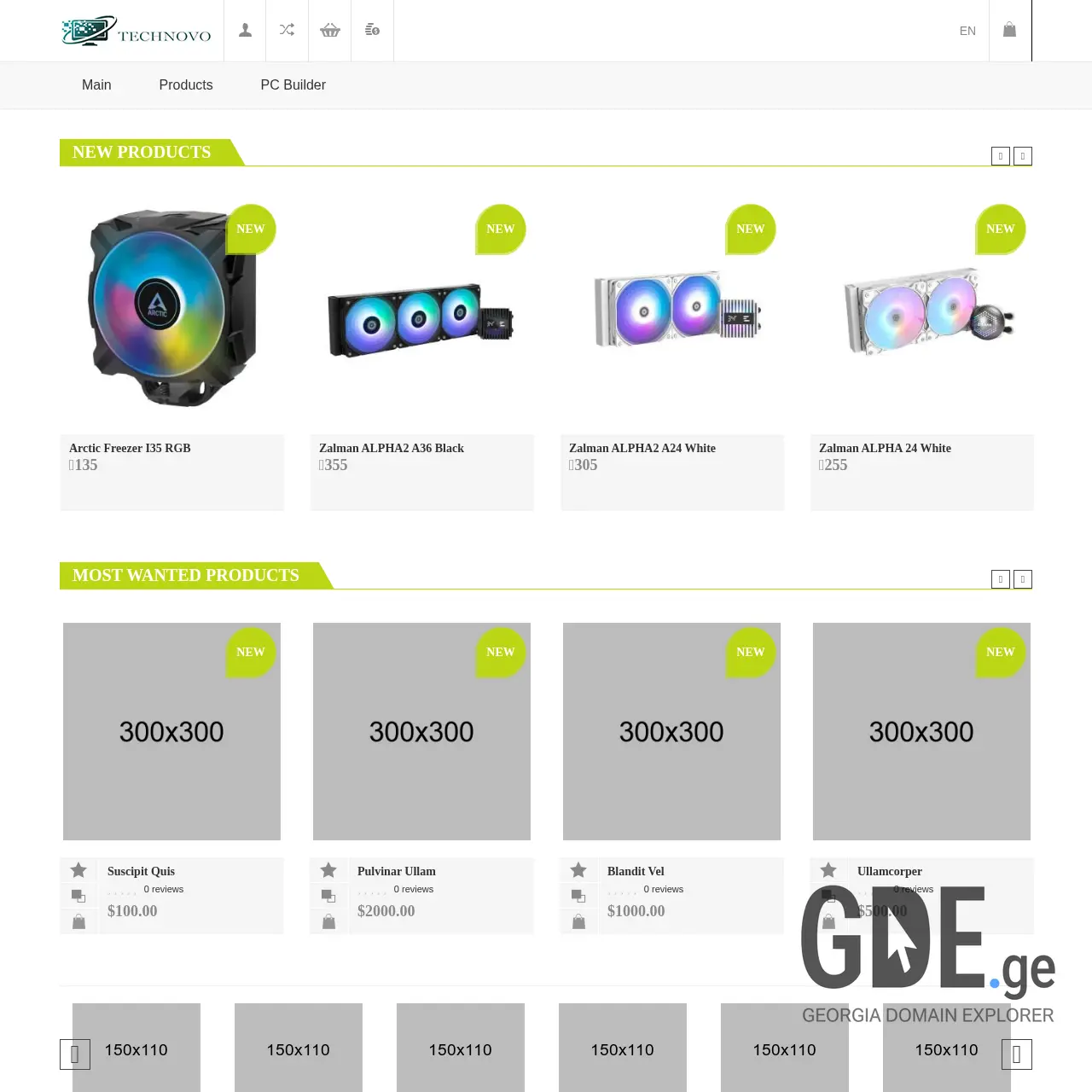 Screenshot of the site technovo.ge at 2025-12-12