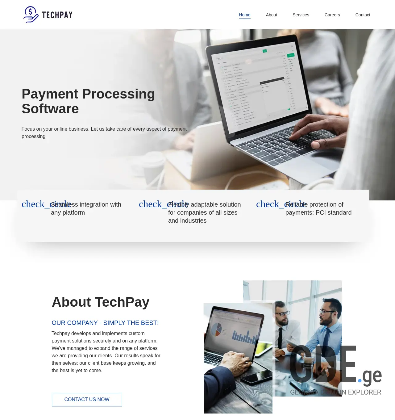 Screenshot of the site techpay.ge at 2025-12-03