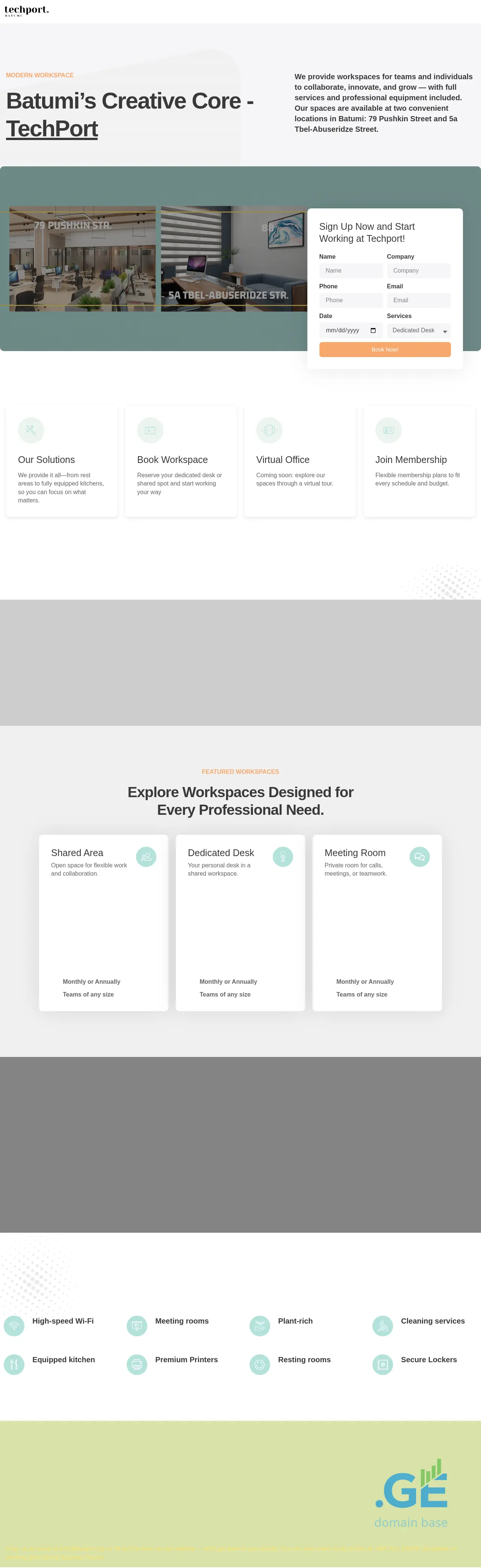 Screenshot of the site techport.ge
