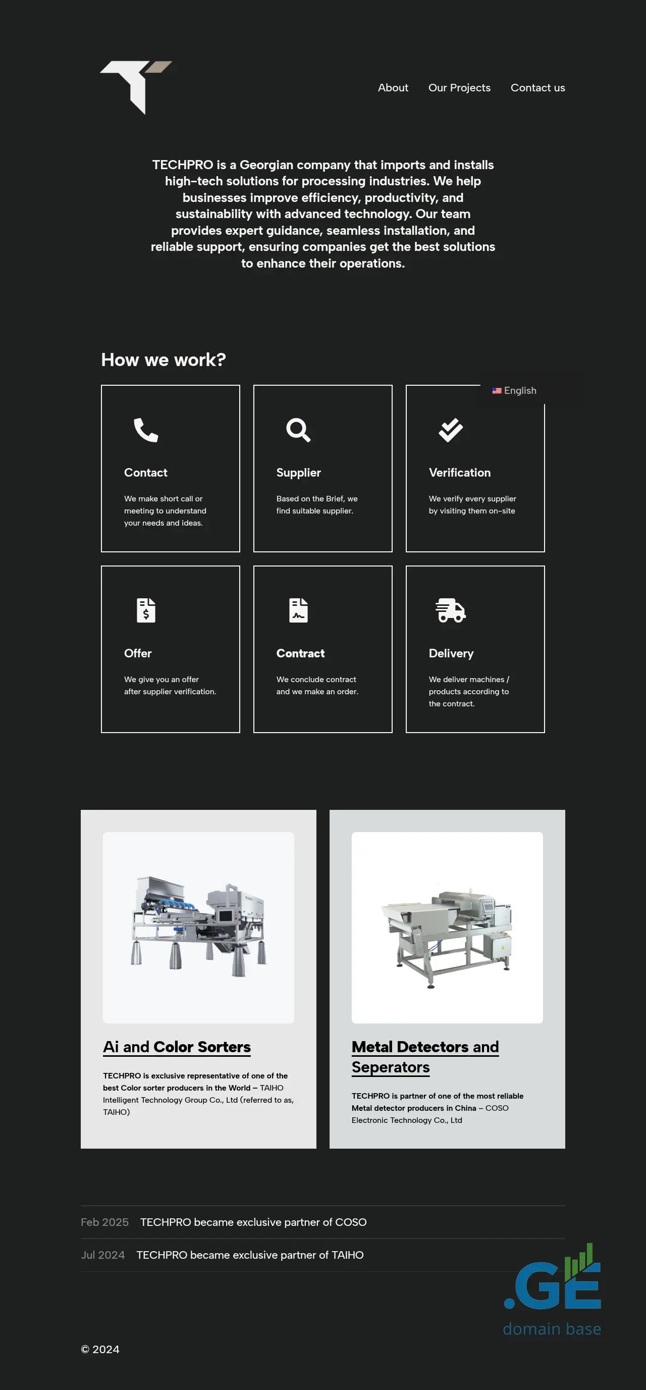Screenshot of the site techpro.ge