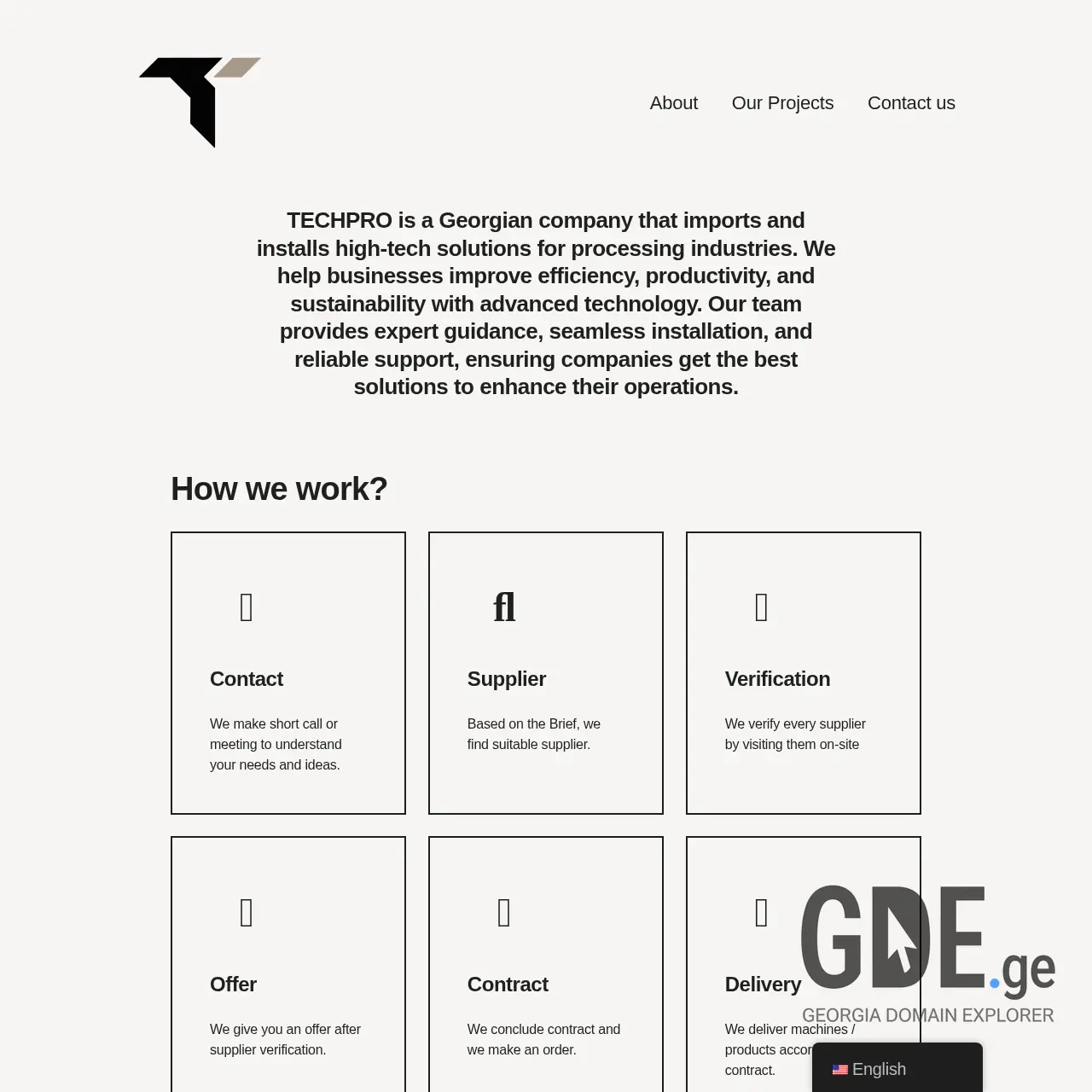 Screenshot of the site techpro.ge at 2025-12-13