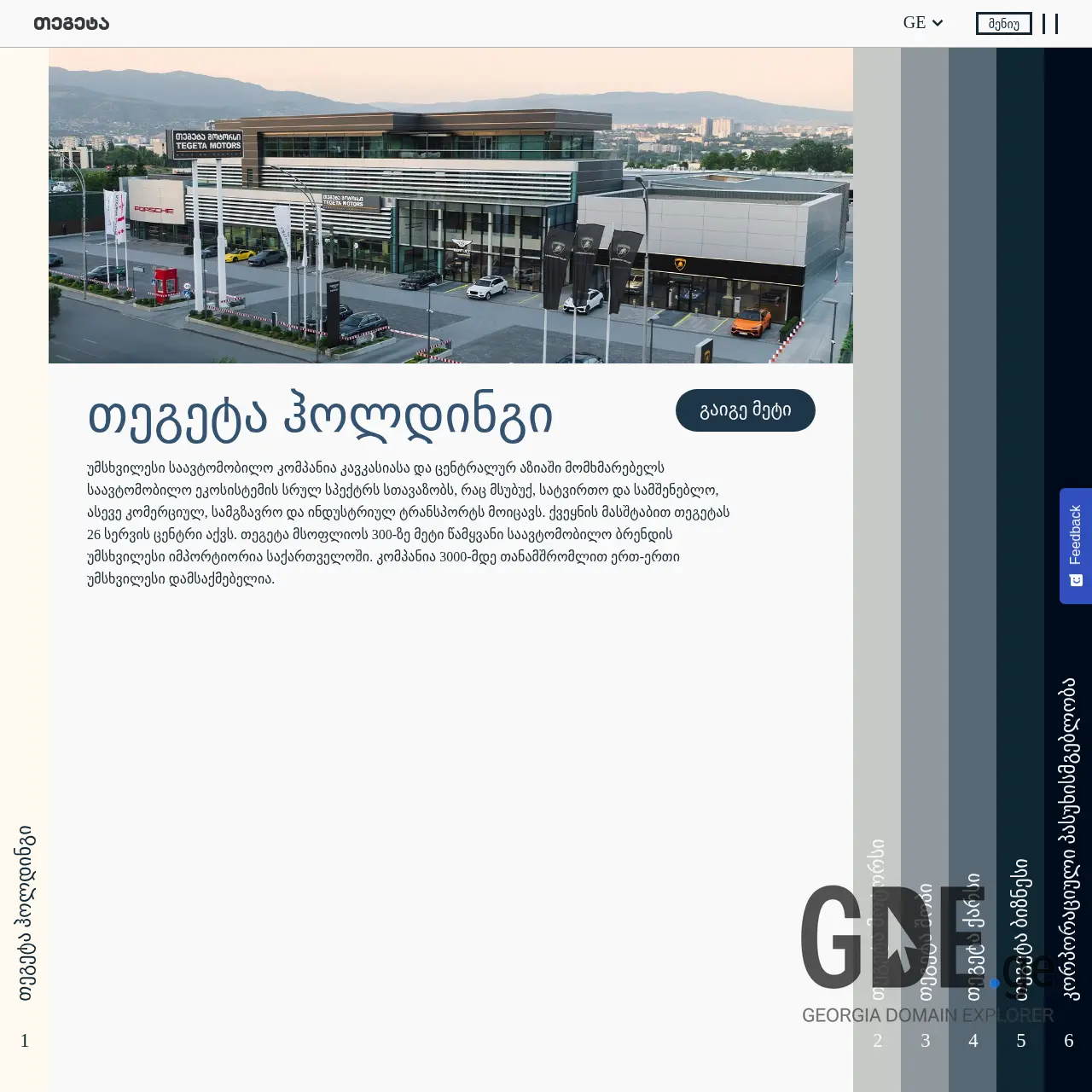 Screenshot of the site tegeta.ge at 2025-12-13