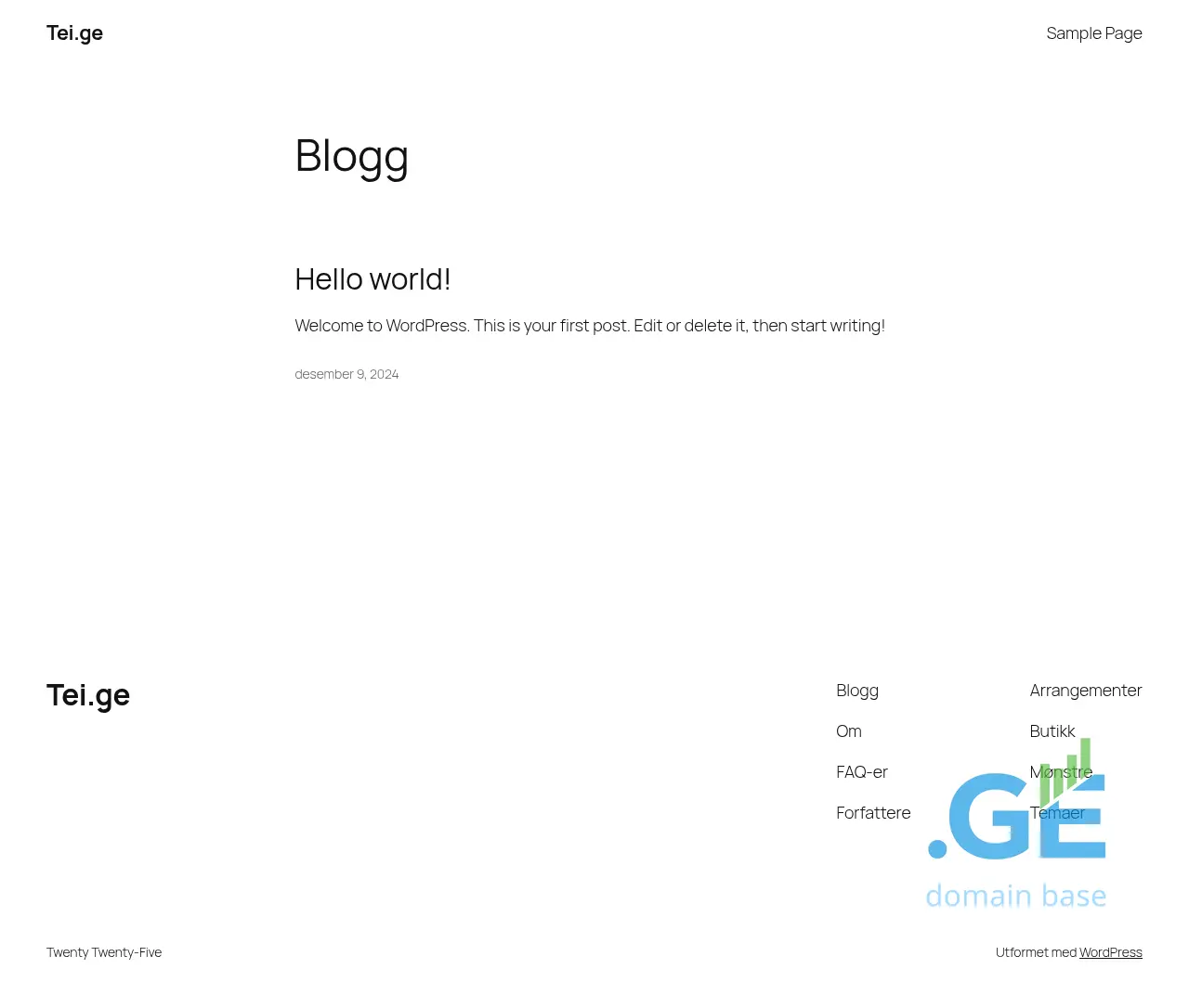 Screenshot of the site tei.ge