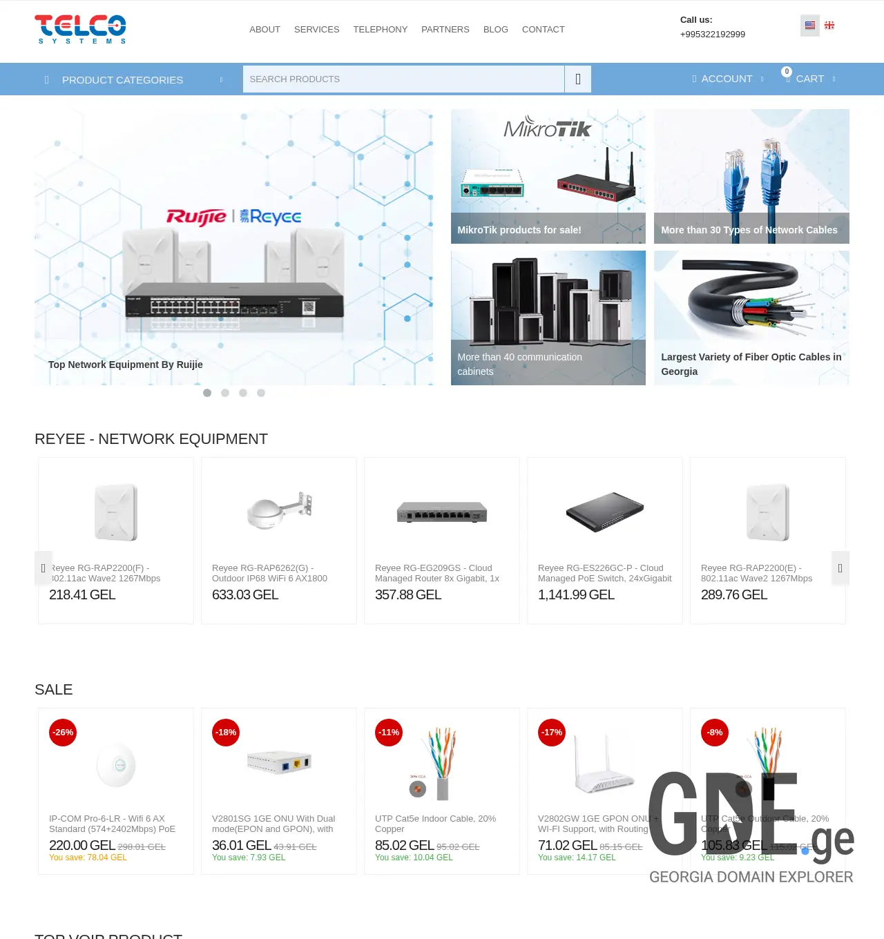 Screenshot of the site telco.ge at 2025-12-01