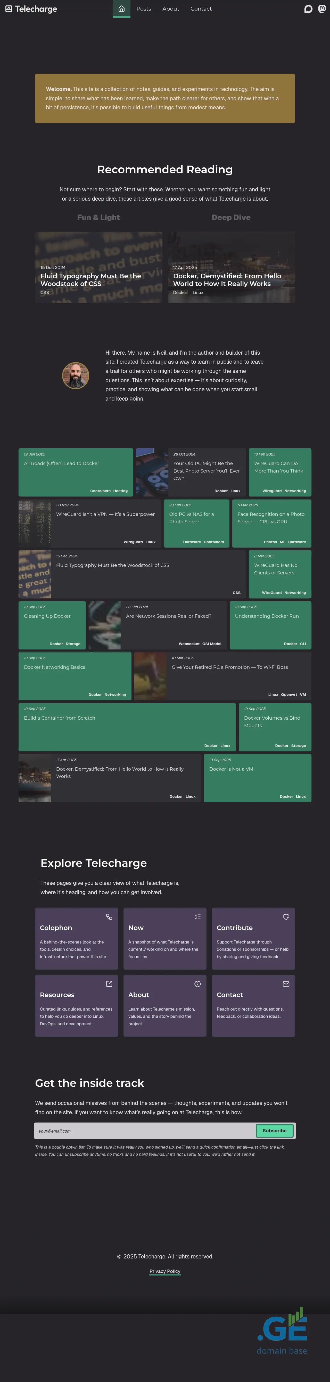 Screenshot of the site telechar.ge