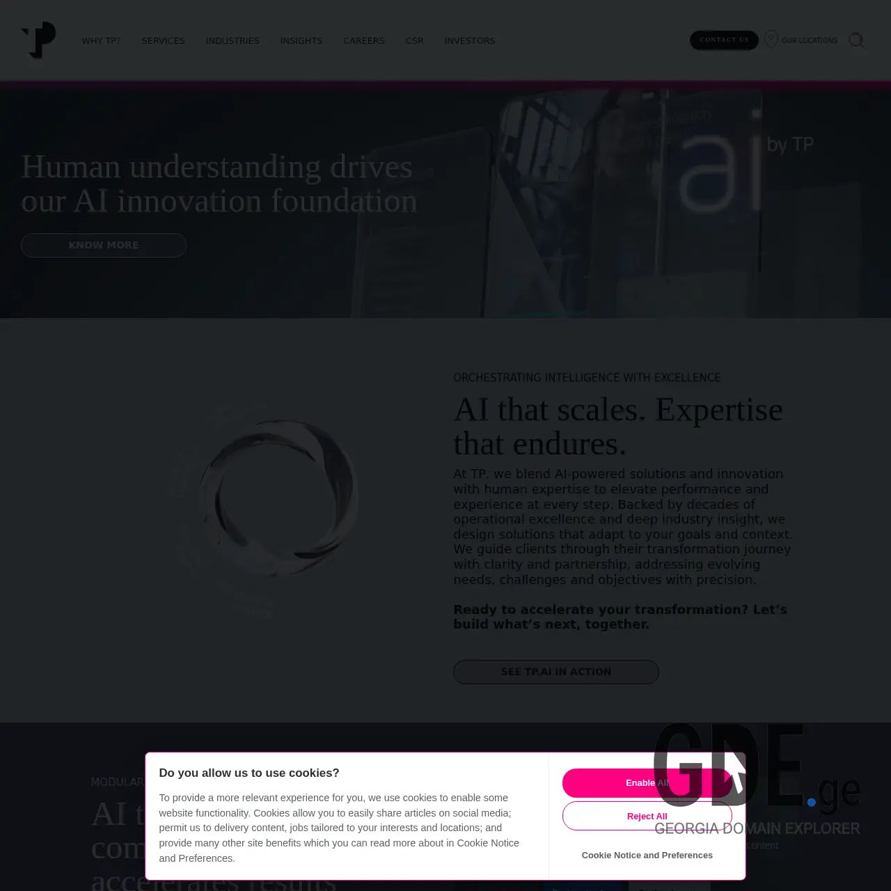 Screenshot of the site teleperformance.ge at 2025-12-13