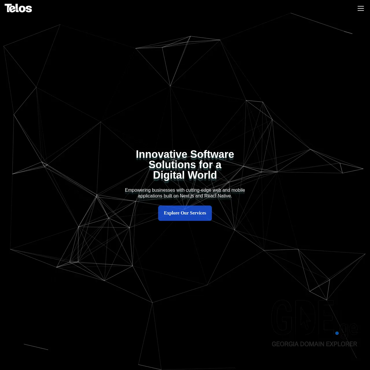 Screenshot of the site telos.ge at 2025-12-13