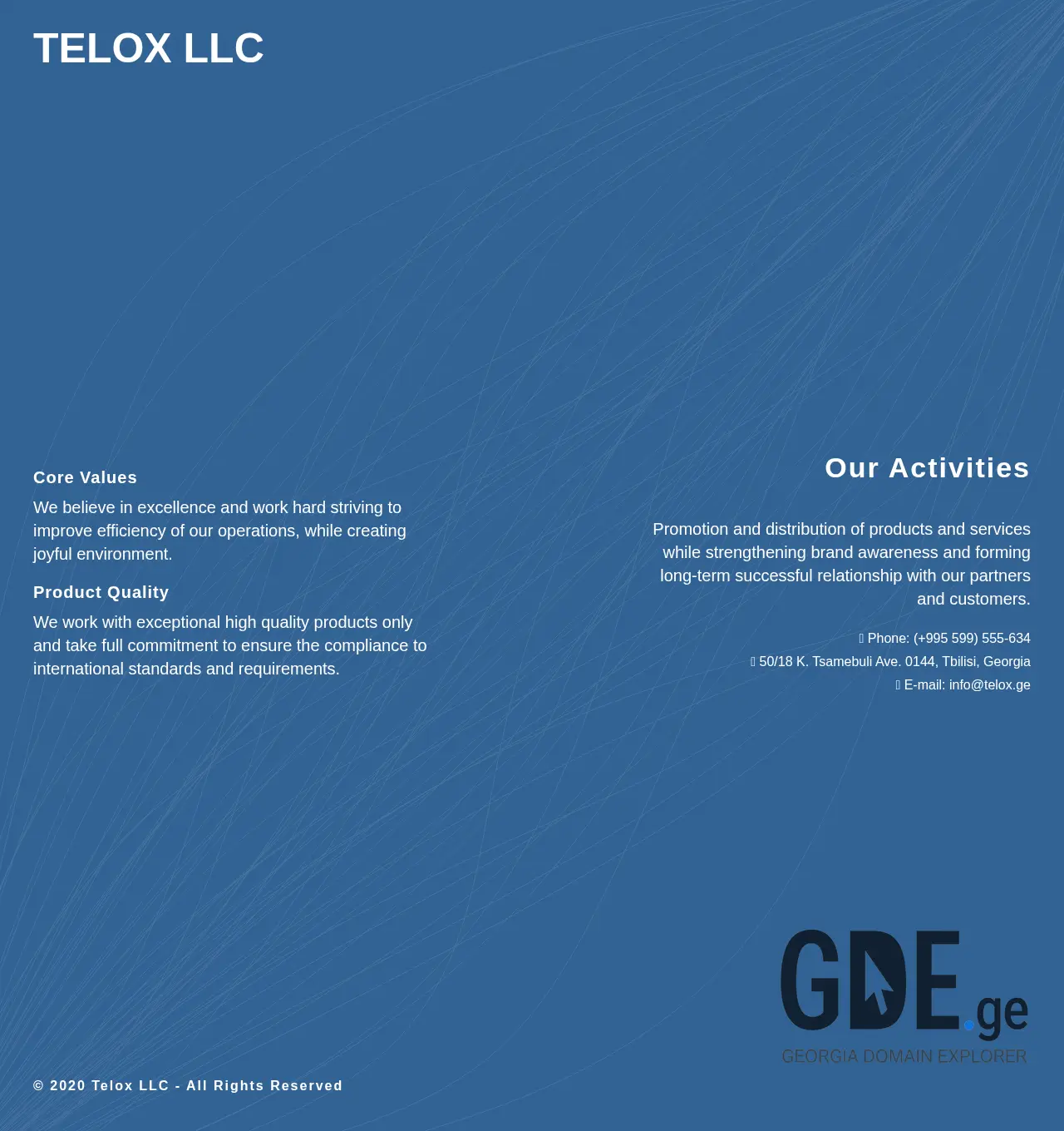 Screenshot of the site telox.ge at 2025-12-03